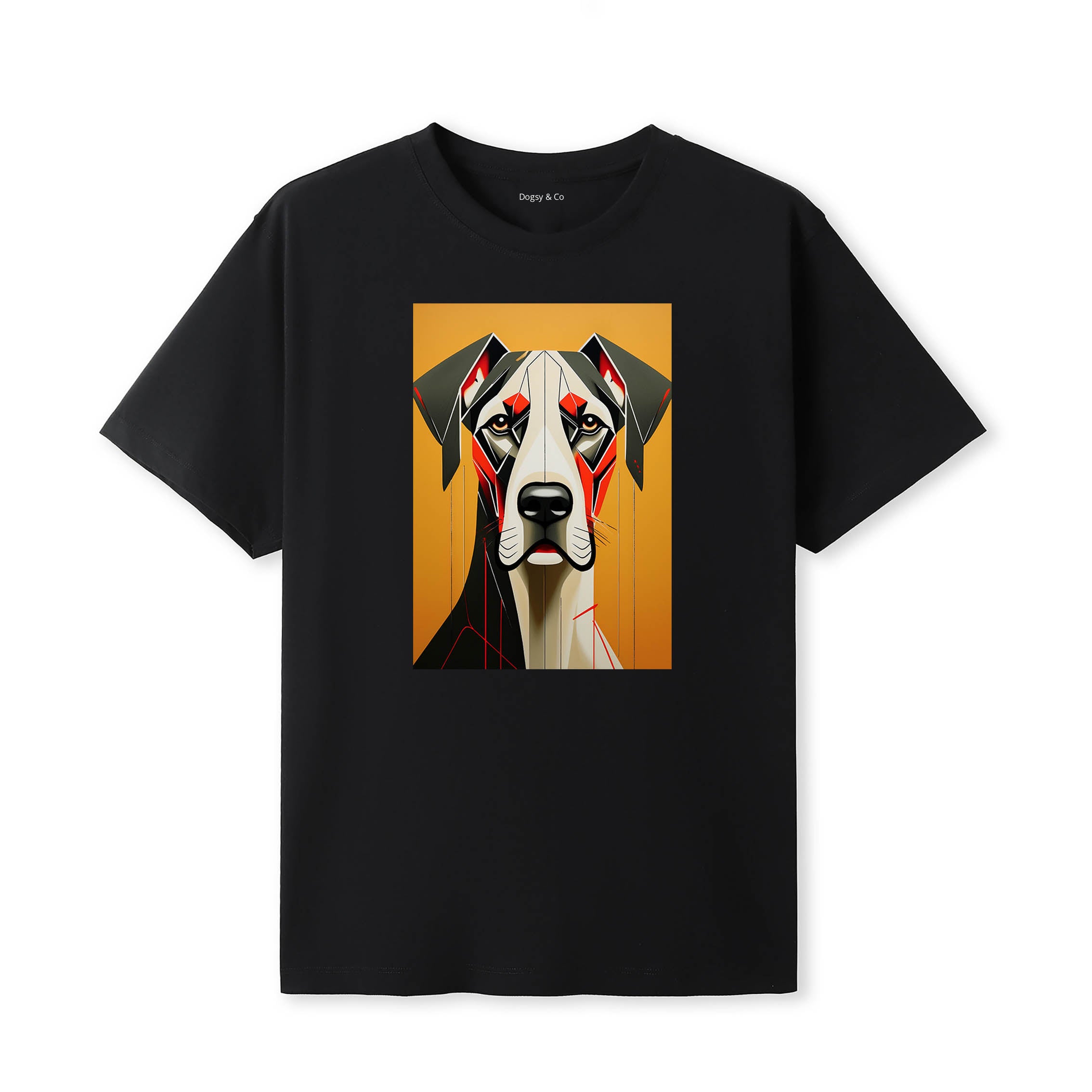 Great Dane Retro Geo Orange Dog T-Shirt | Dogsy & Co