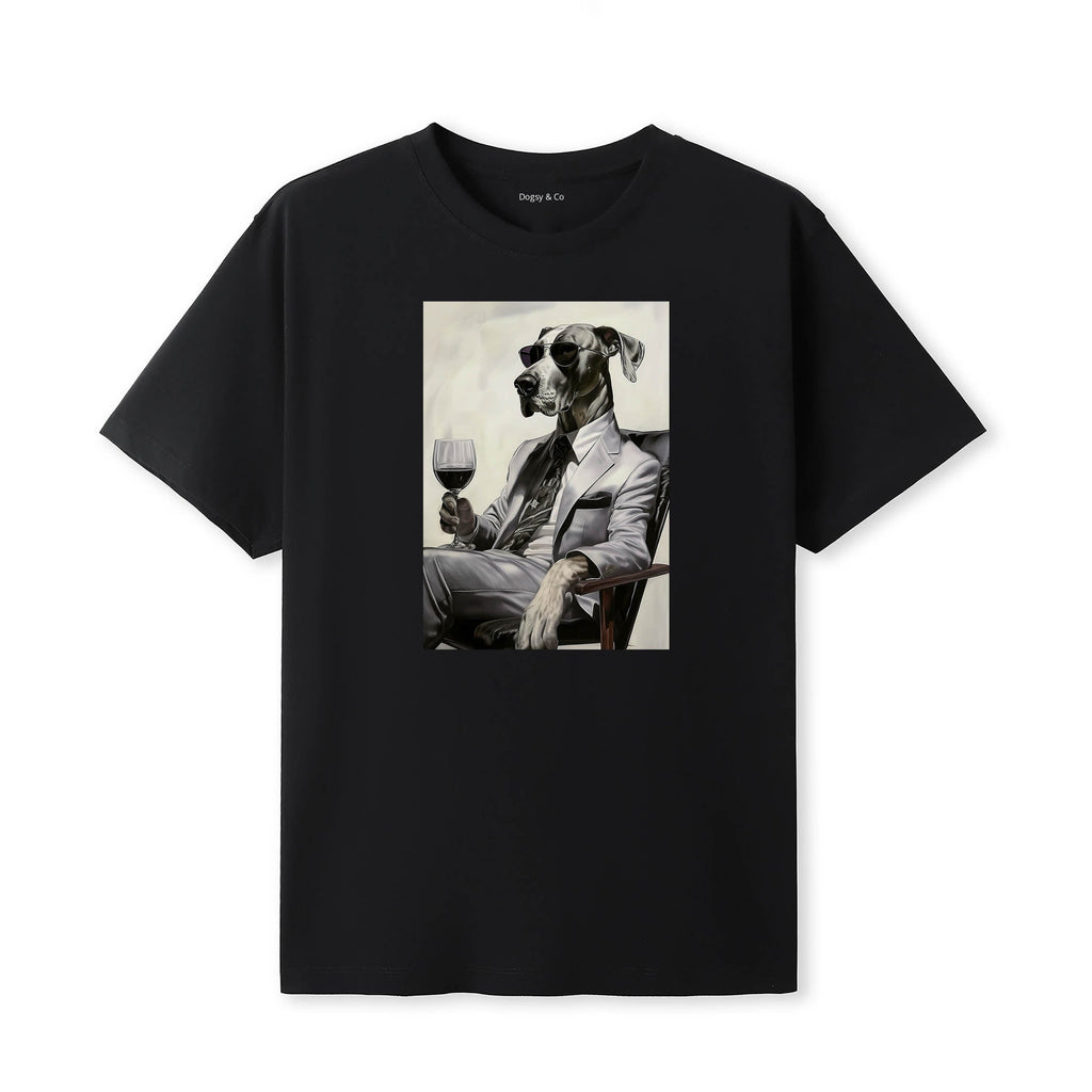 Great Dane distinguished gentleman dog t-shirt - black