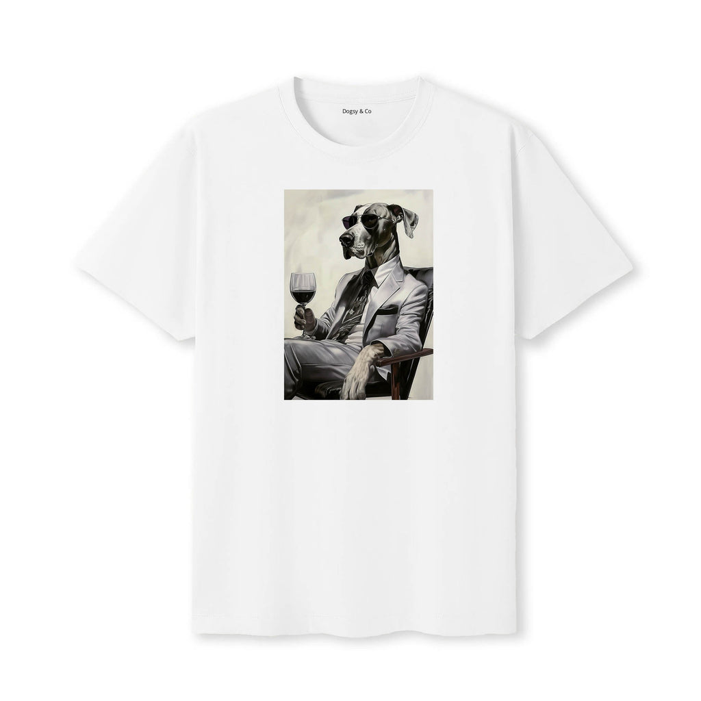 Great Dane distinguished gentleman dog t-shirt - white
