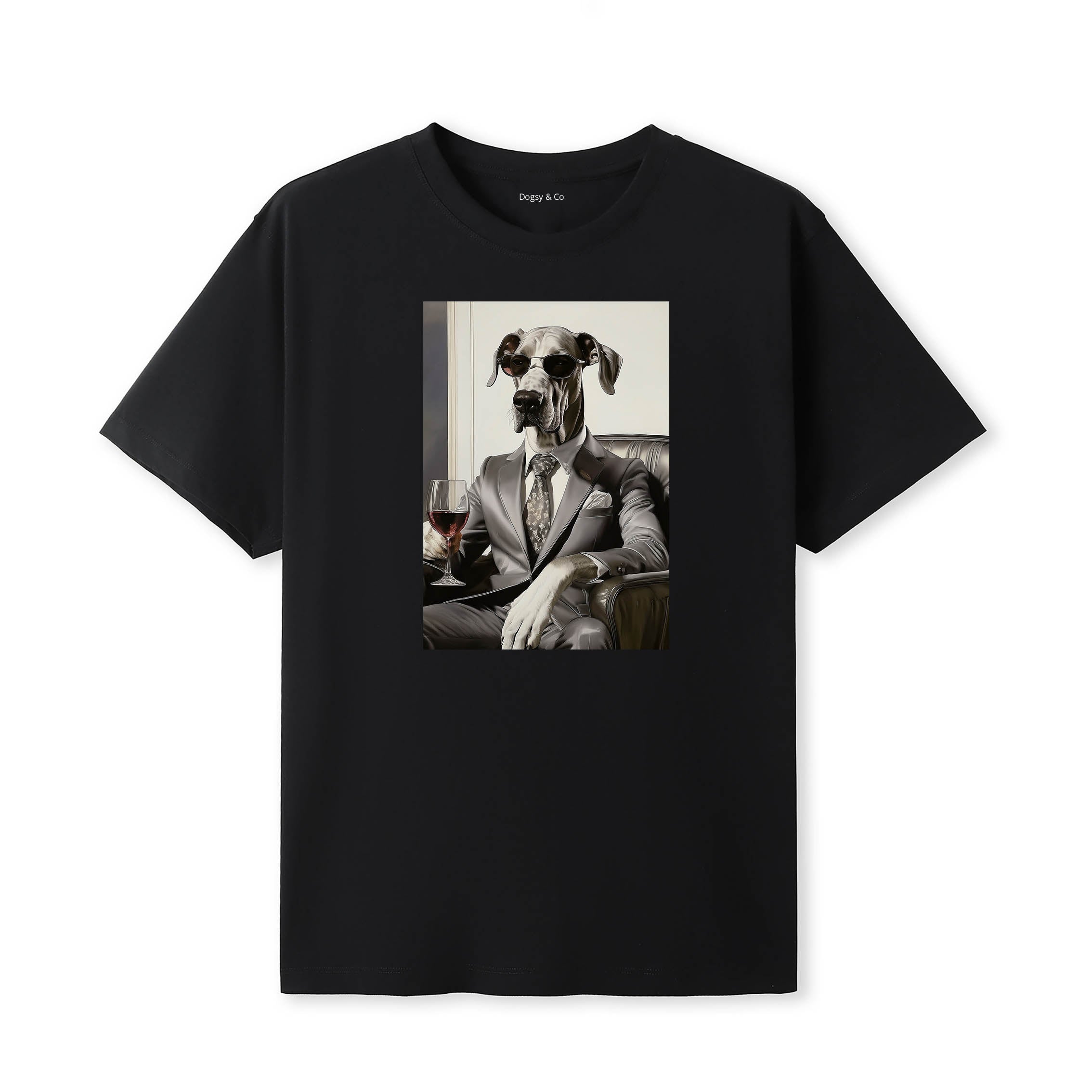Great Dane distinguished gentleman dog t-shirt - black