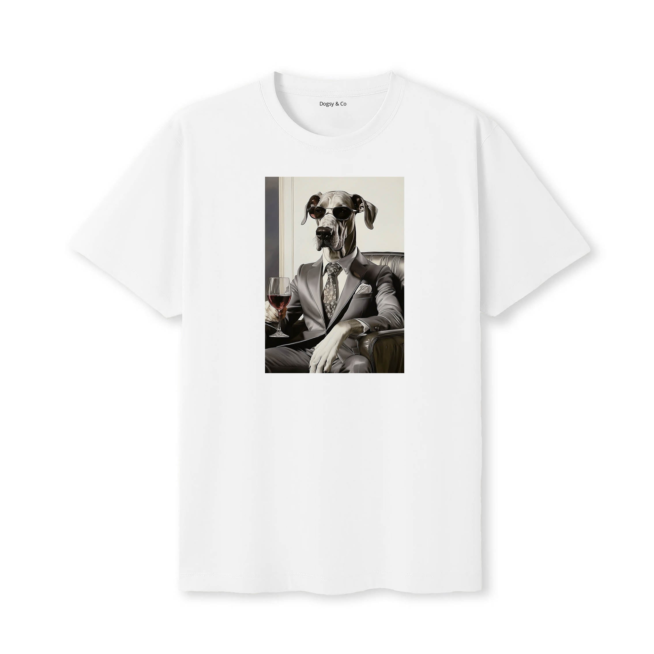 Great Dane distinguished gentleman dog t-shirt - white