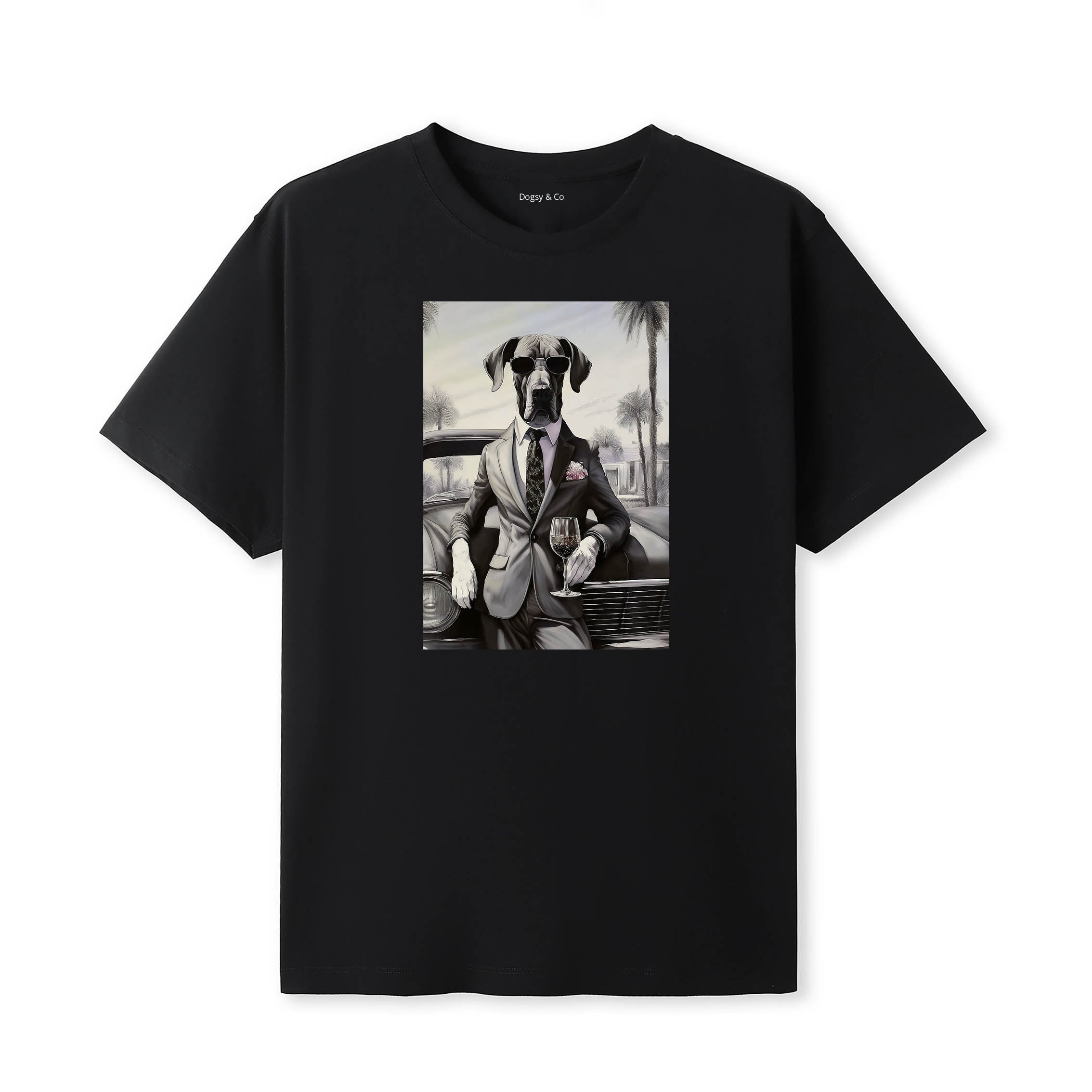 Great Dane distinguished gentleman dog t-shirt - black