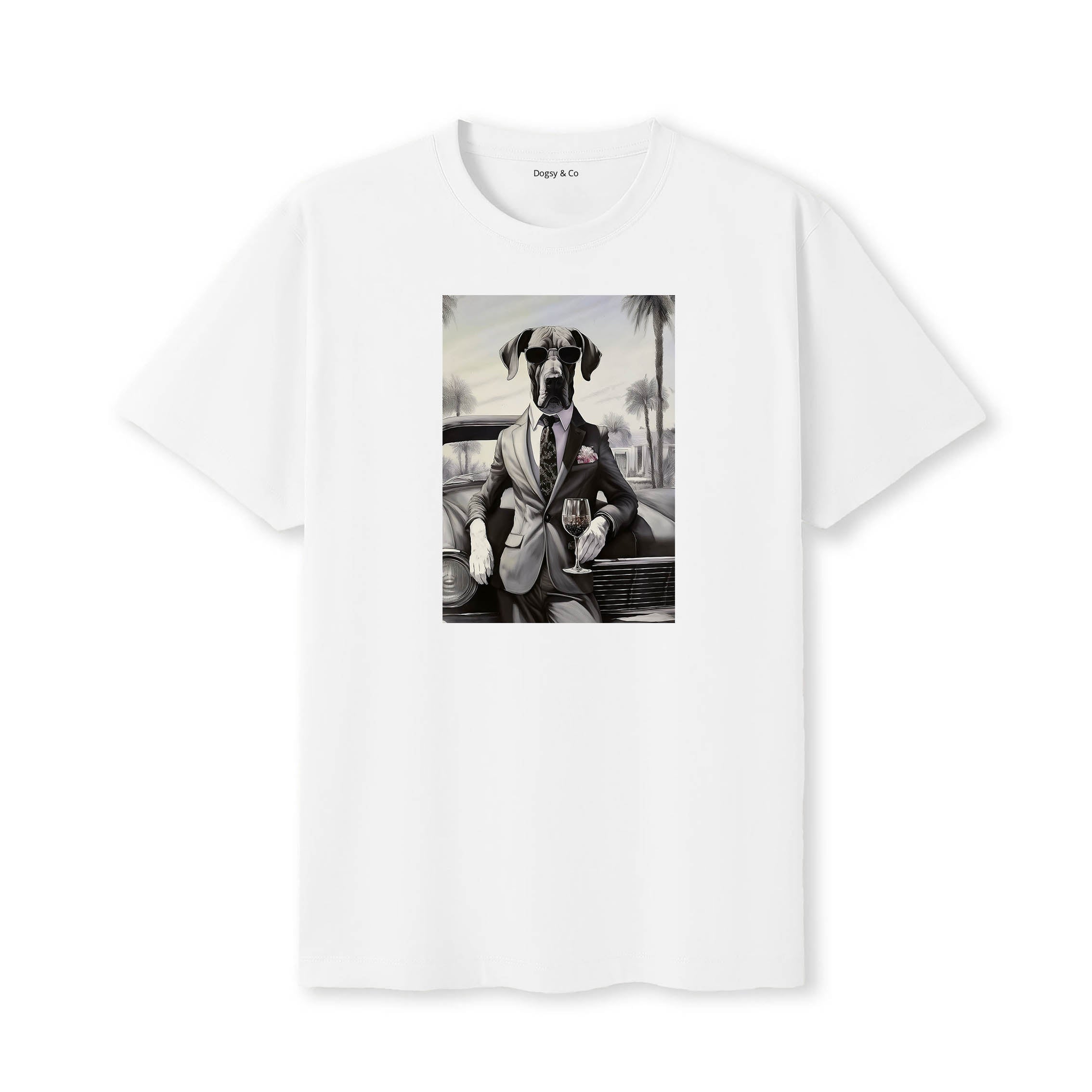 Great Dane distinguished gentleman dog t-shirt - white
