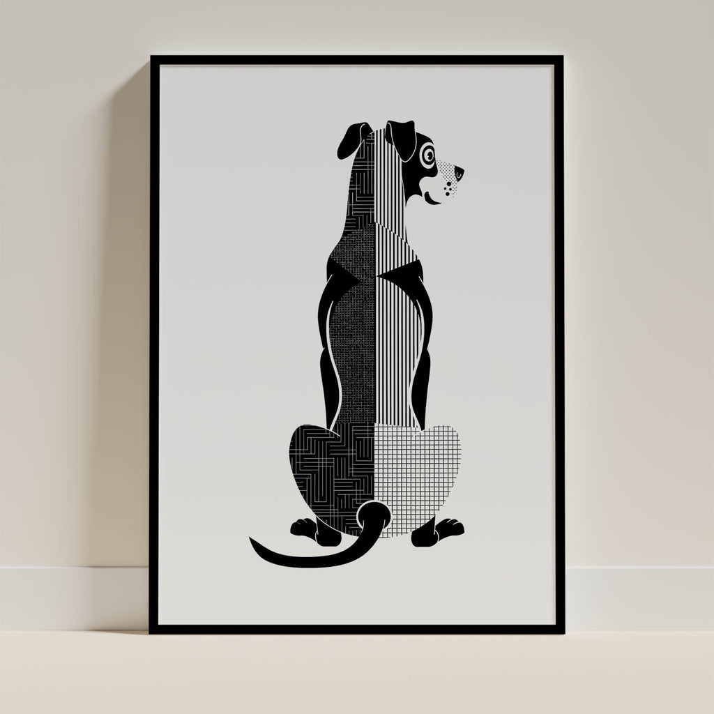 Great Dane Geometric Line Art mockup