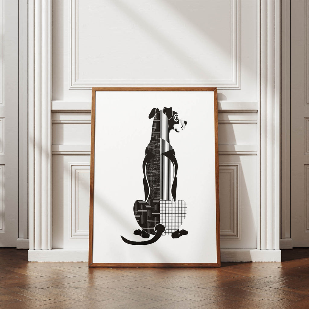 Great Dane Geometric Line Art mockup