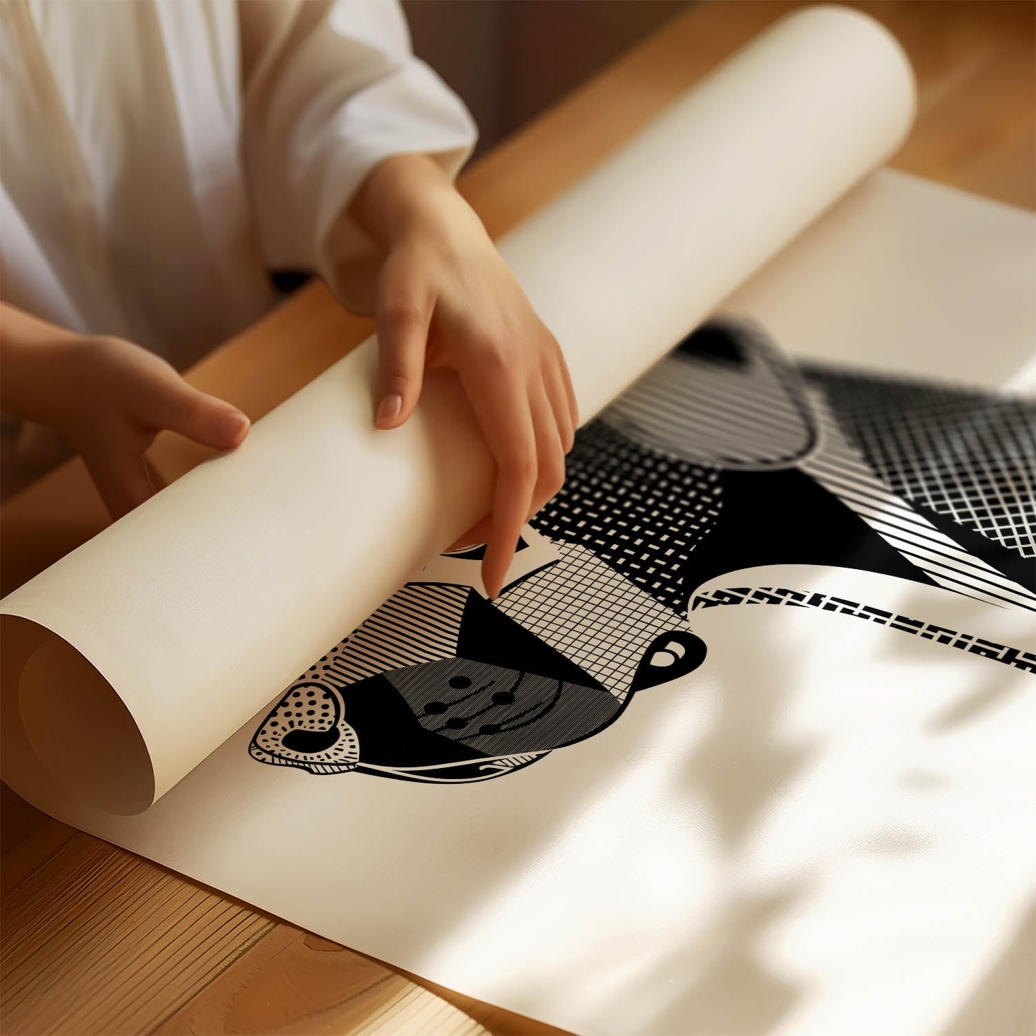 Great Dane Geometric Line Art mockup