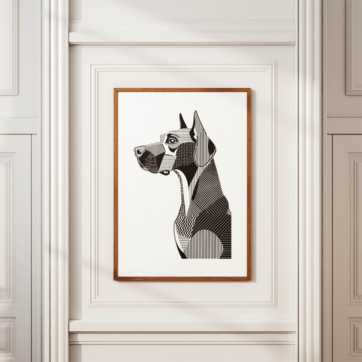 Great Dane Geometric Line Art mockup