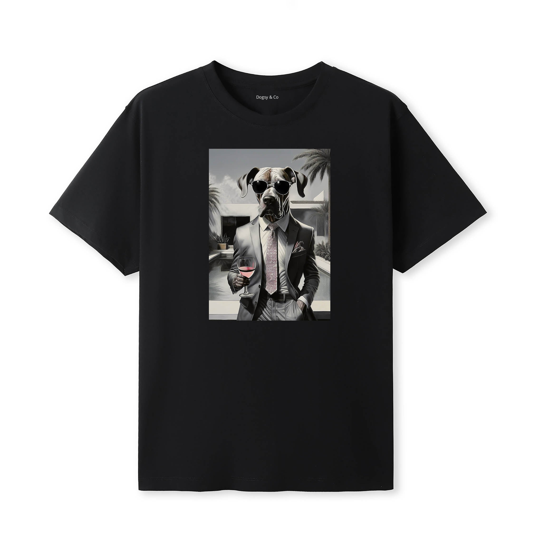 Great Dane distinguished gentleman dog t-shirt - black