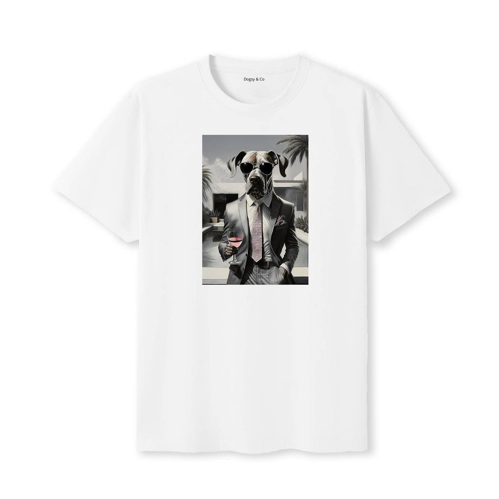 Great Dane distinguished gentleman dog t-shirt - white