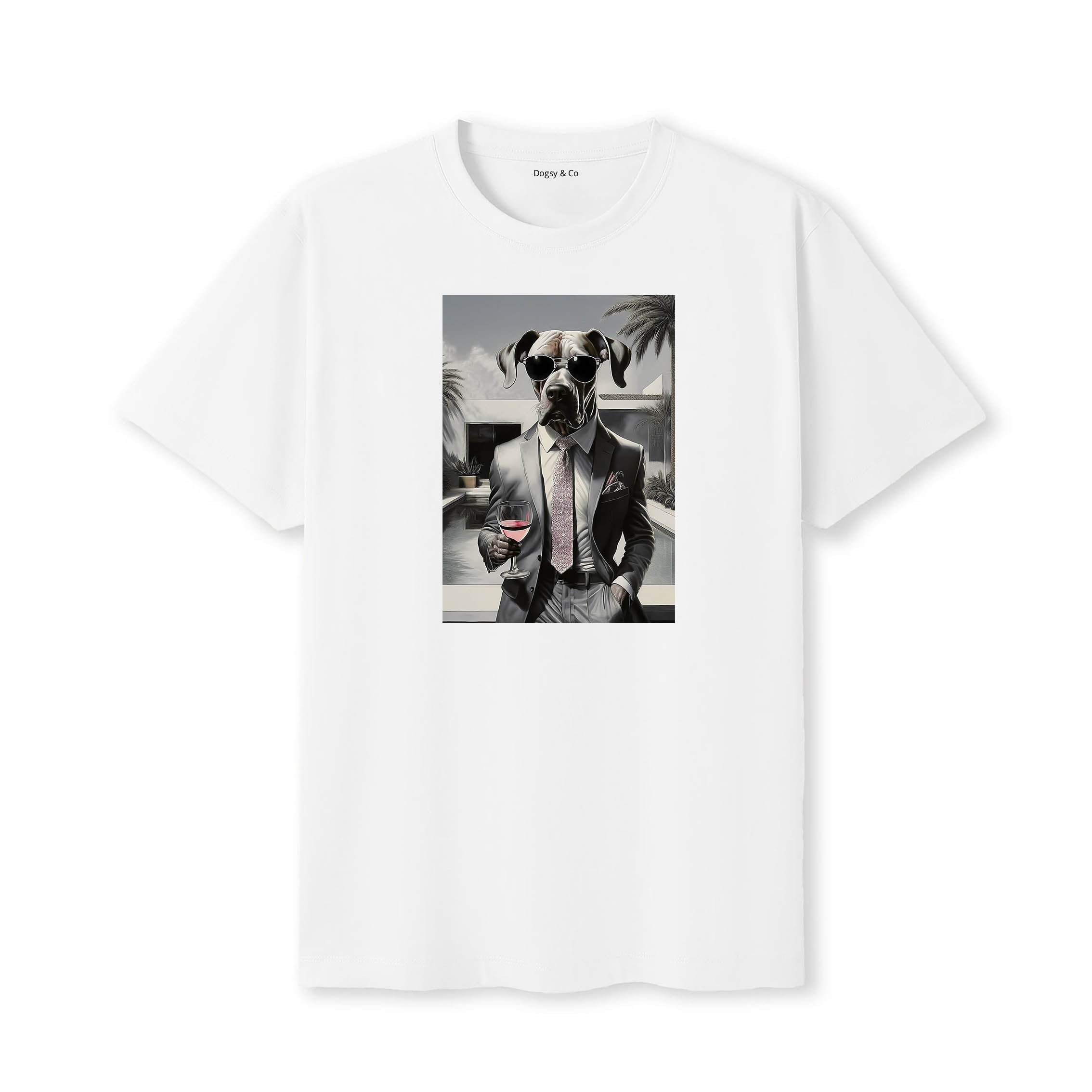 Great Dane distinguished gentleman dog t-shirt - white