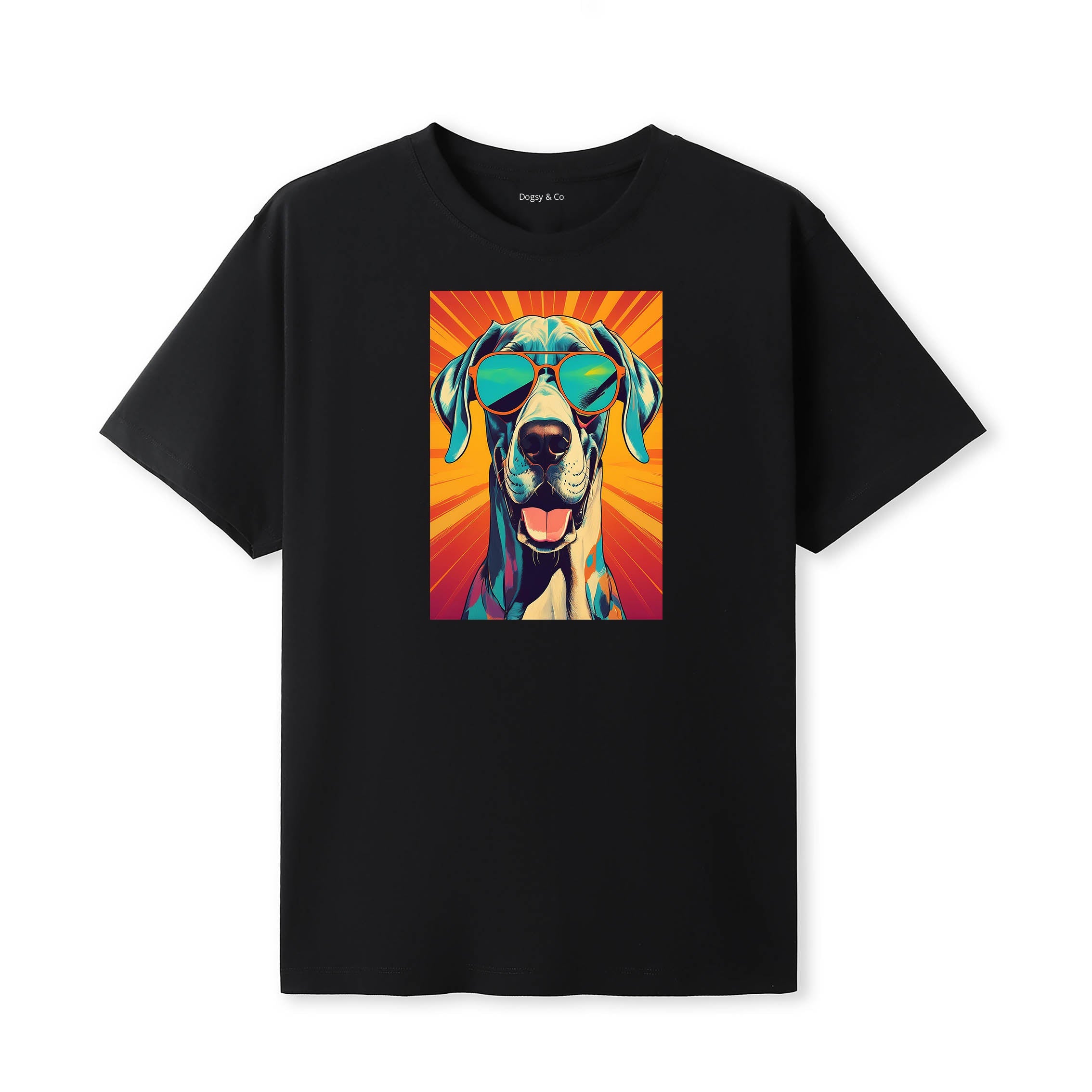 Great Dane Sunnies Dog T-Shirt Black