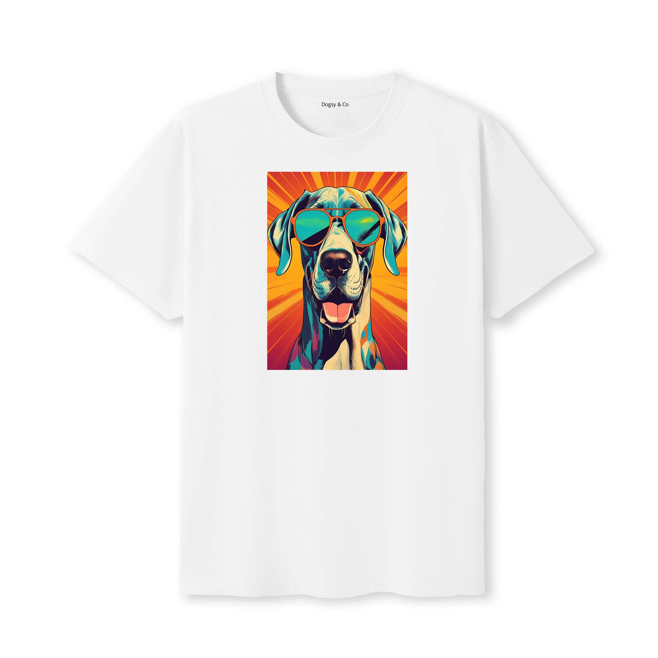 Great Dane Sunnies Dog T-Shirt White