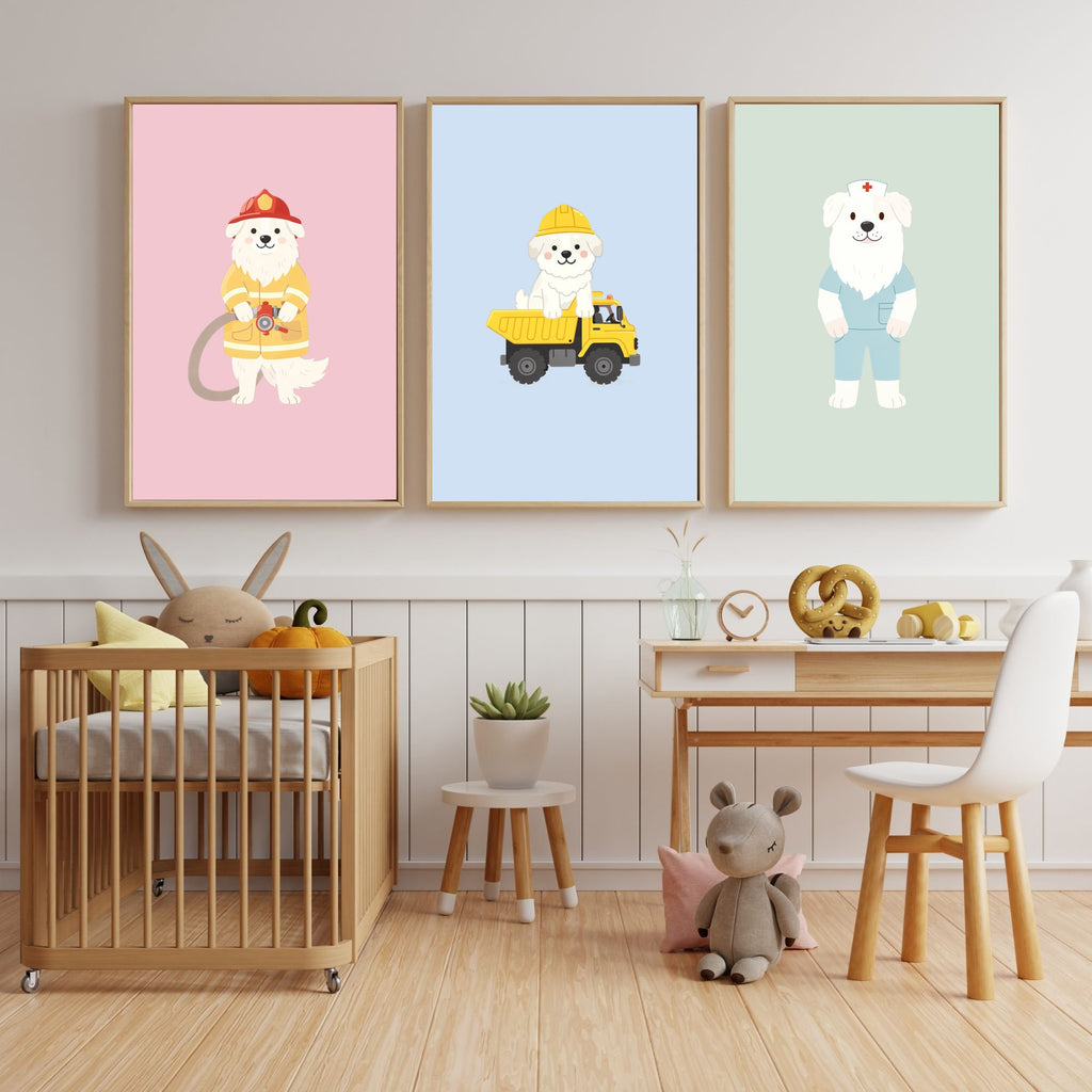 Great Pyrenees Kids Nursery Wall Art Print Bundle — 22 Dog Costume Designs, 5 Colours, 6 Print Sizes | Digital Download