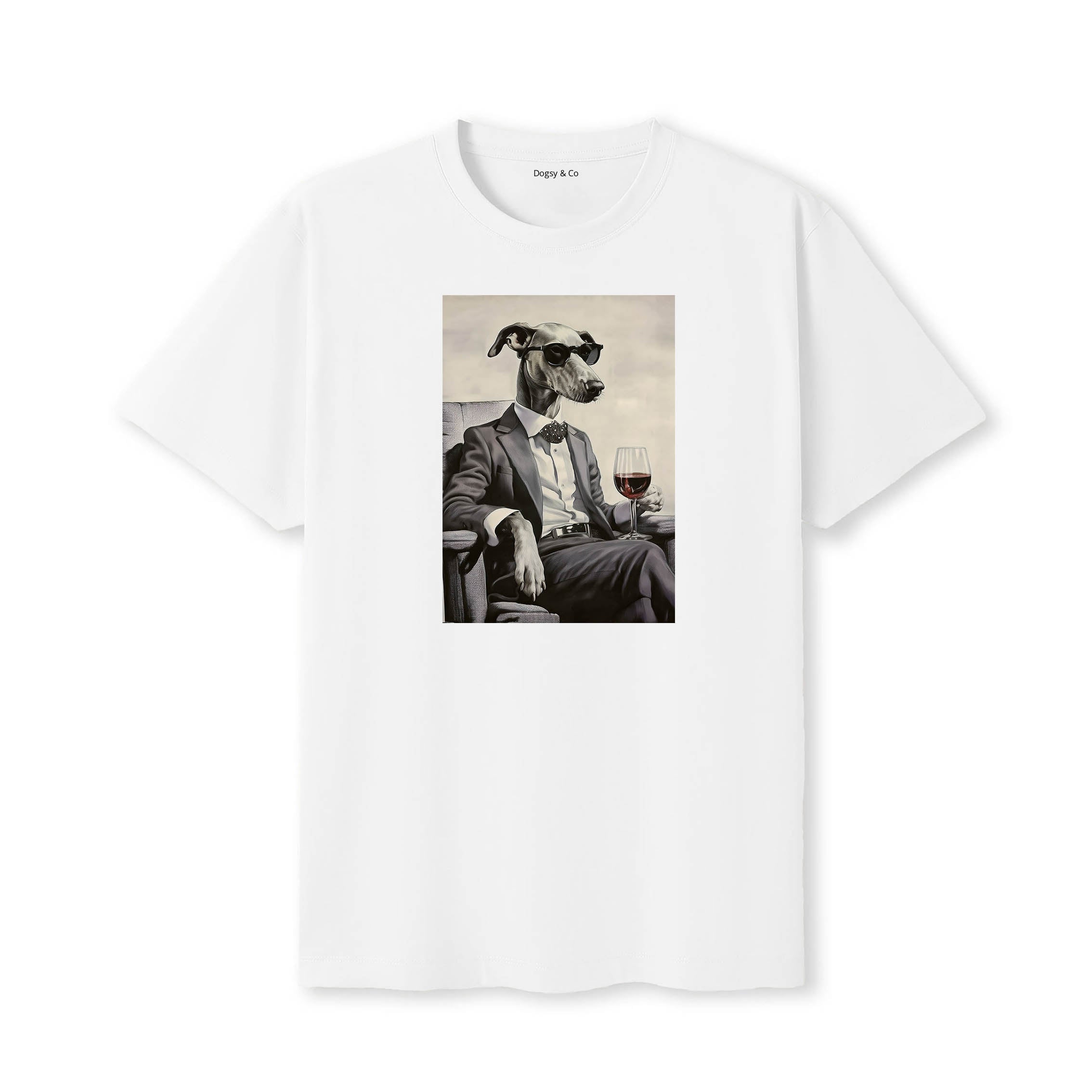 Greyhound distinguished gentleman dog t-shirt - white