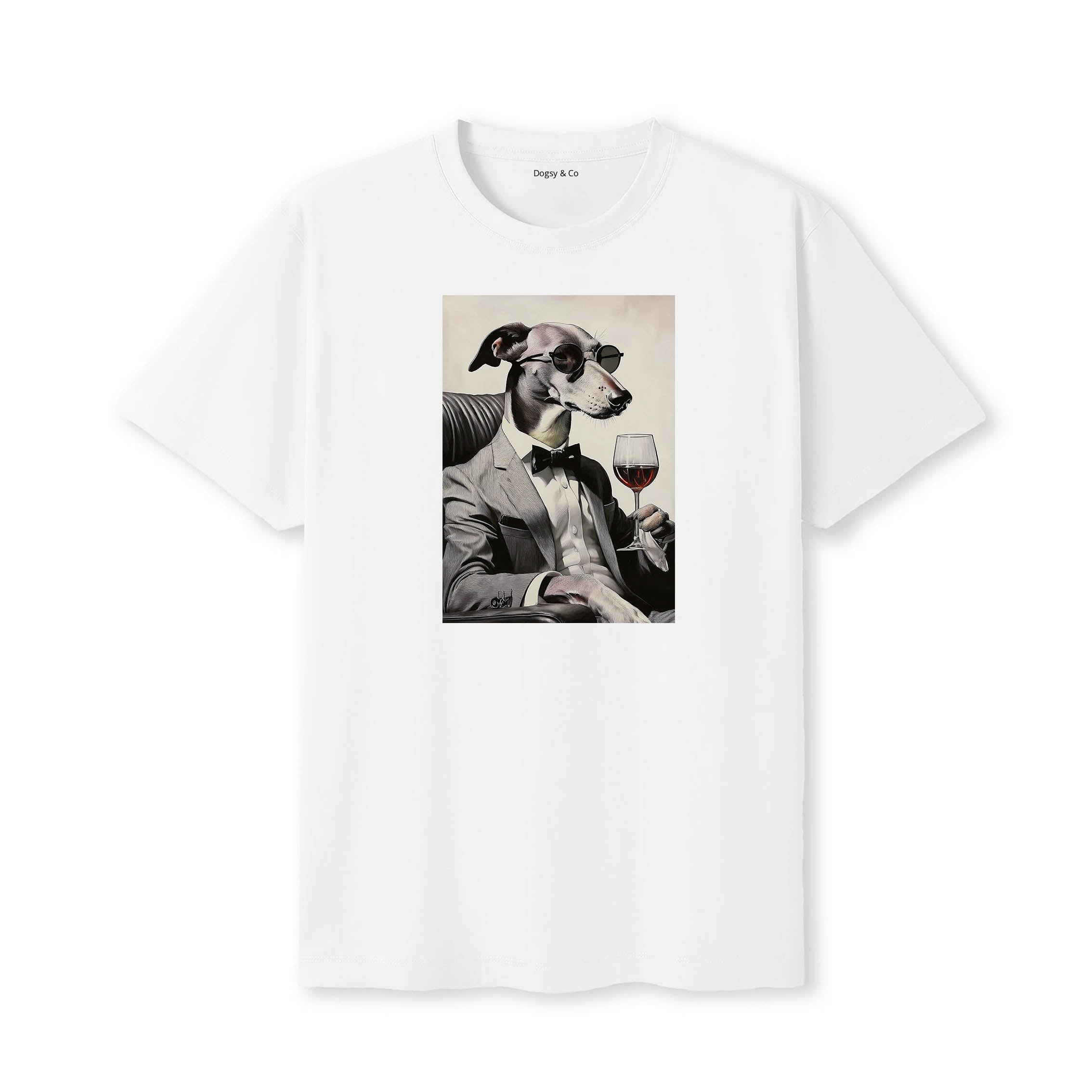 Greyhound distinguished gentleman dog t-shirt - white