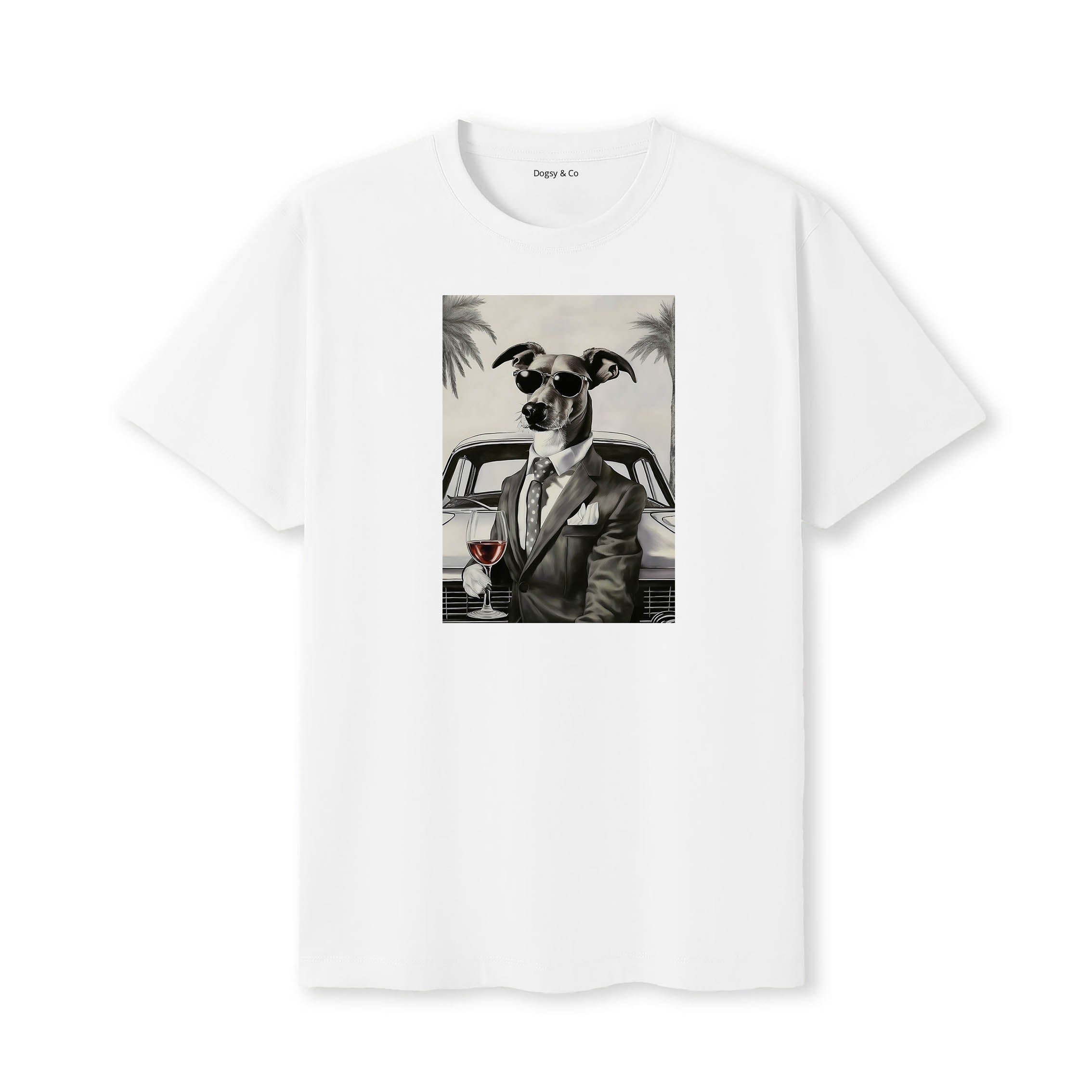 Greyhound distinguished gentleman dog t-shirt - white