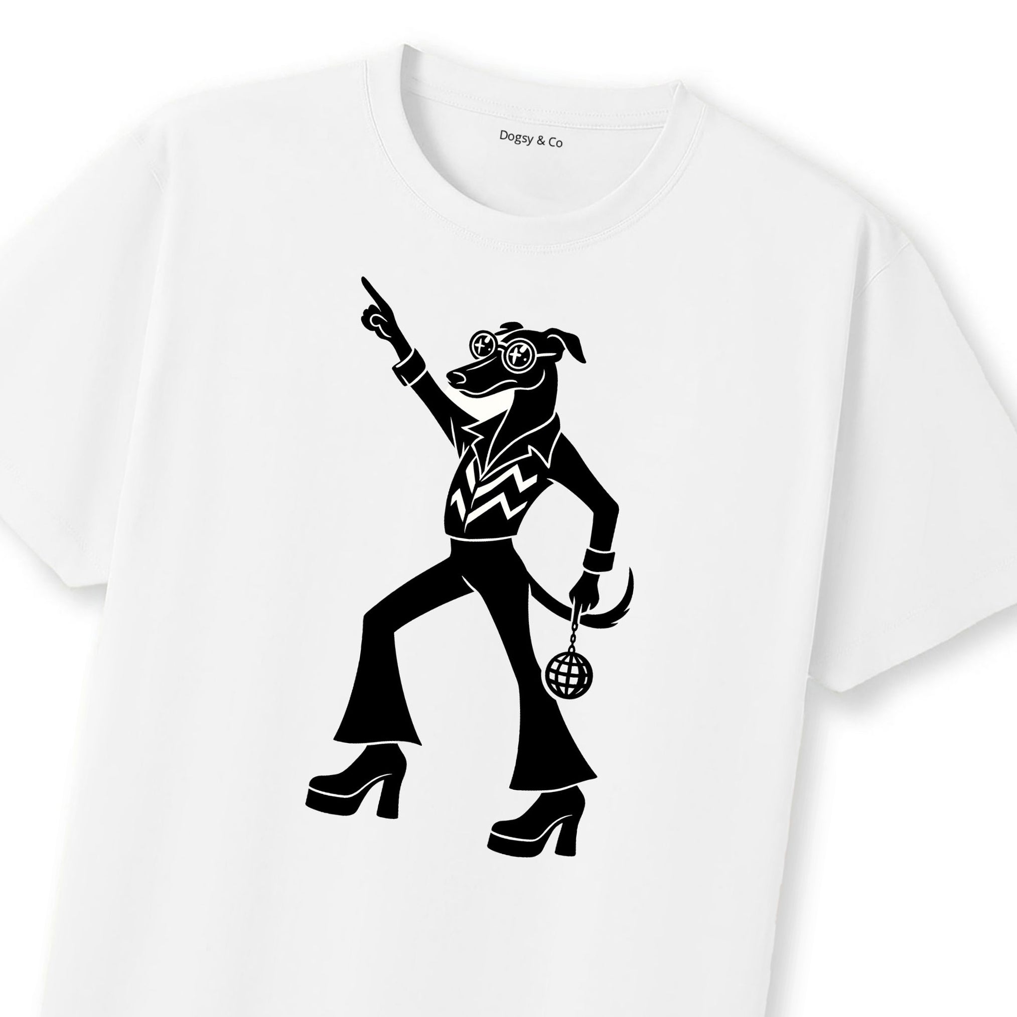 Greyhound Disco Doggo T-Shirt | Dogsy & Co