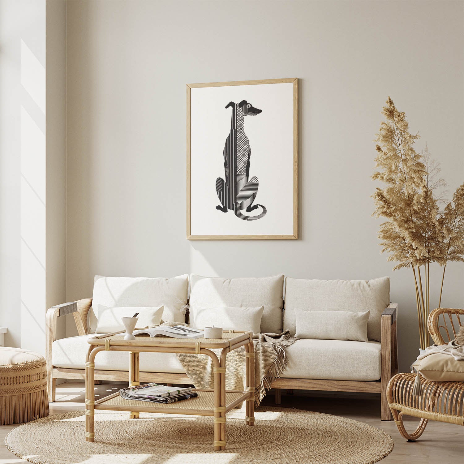 Greyhound Geometric Line Art mockup