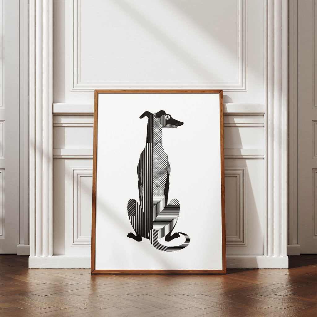 Greyhound Geometric Line Art mockup