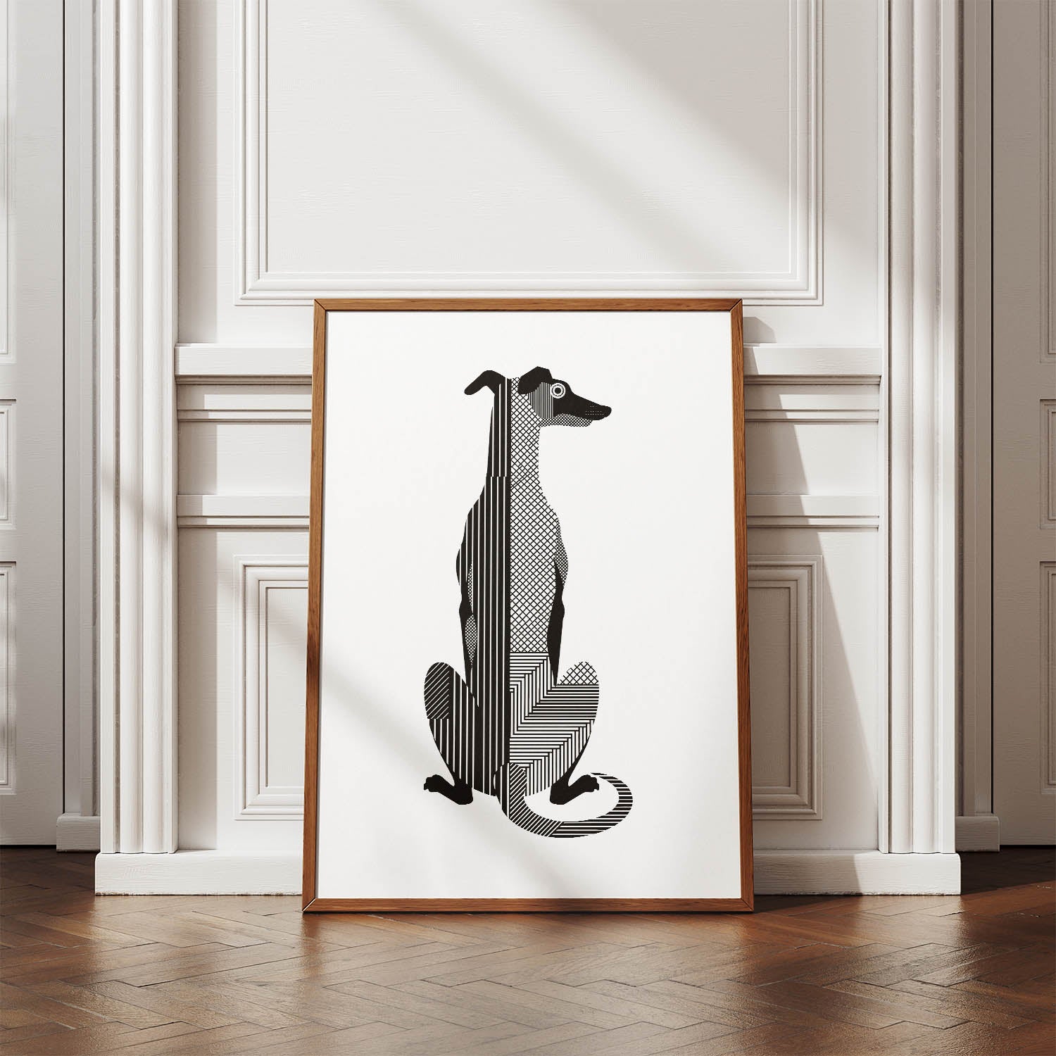 Greyhound Geometric Line Art mockup