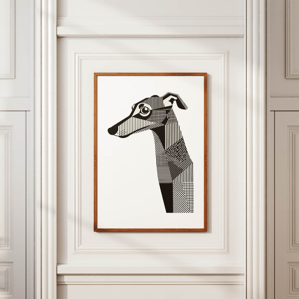 Greyhound Geometric Line Art mockup