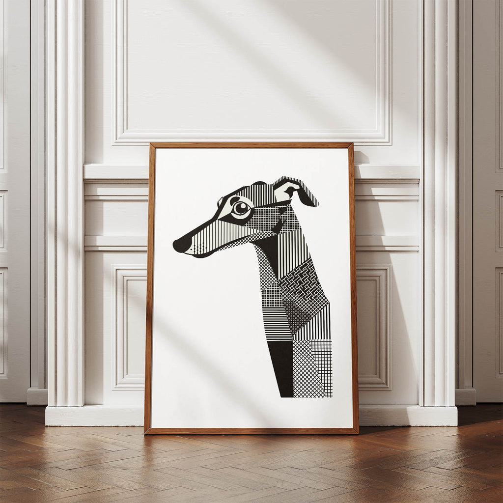 Greyhound Geometric Line Art mockup