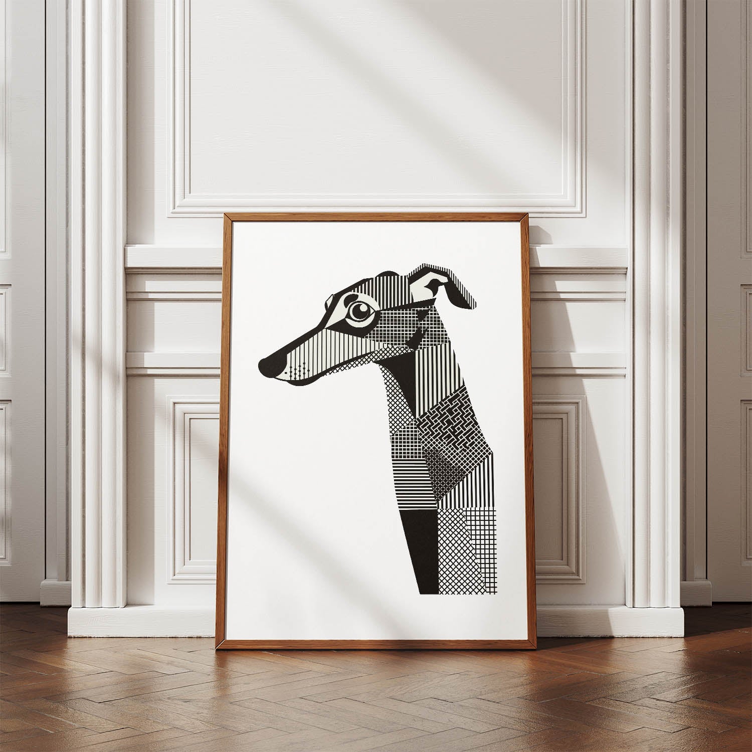 Greyhound Geometric Line Art mockup