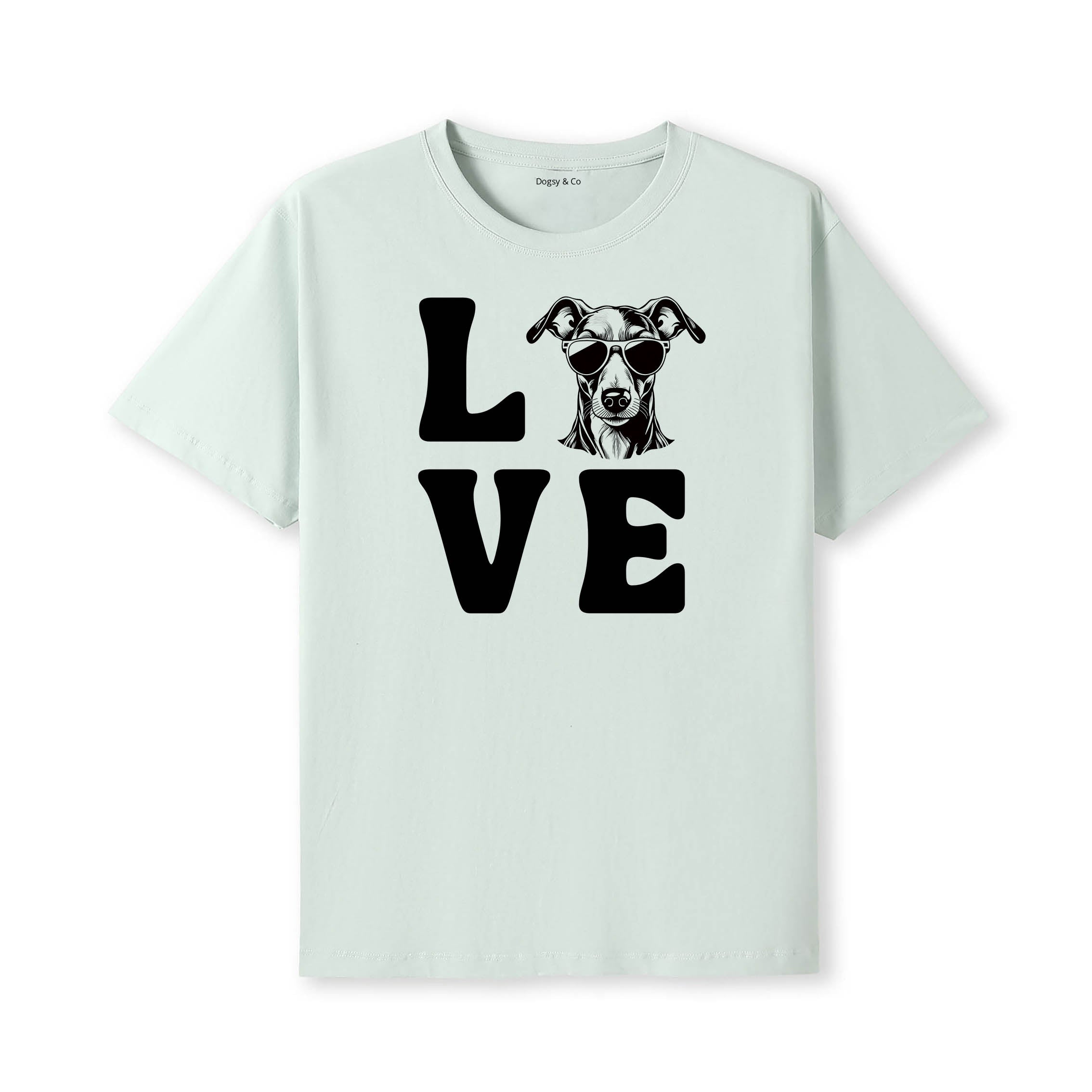 Greyhound LOVE DOGS Tshirt - Mint
