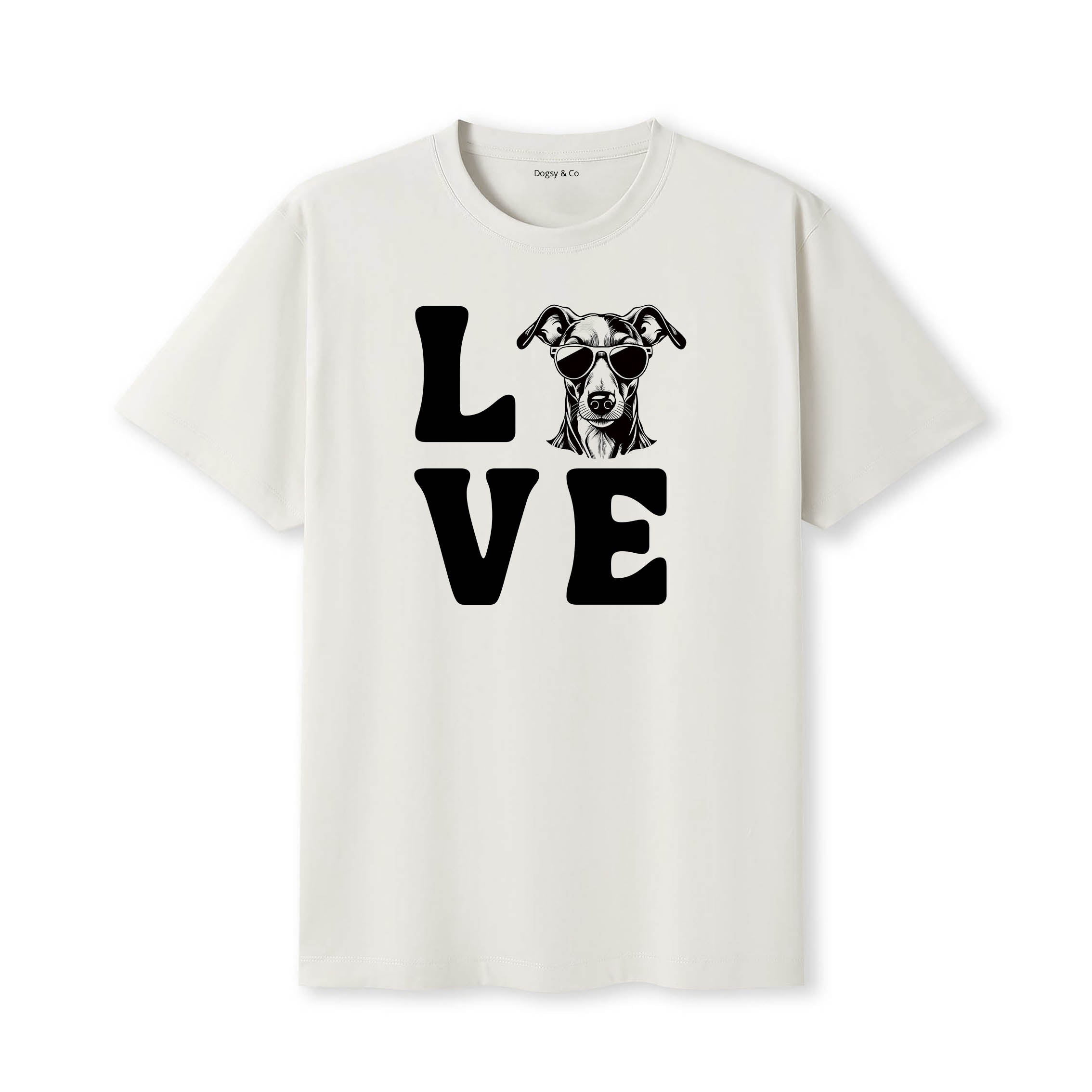 Greyhound LOVE DOGS Tshirt - Natural