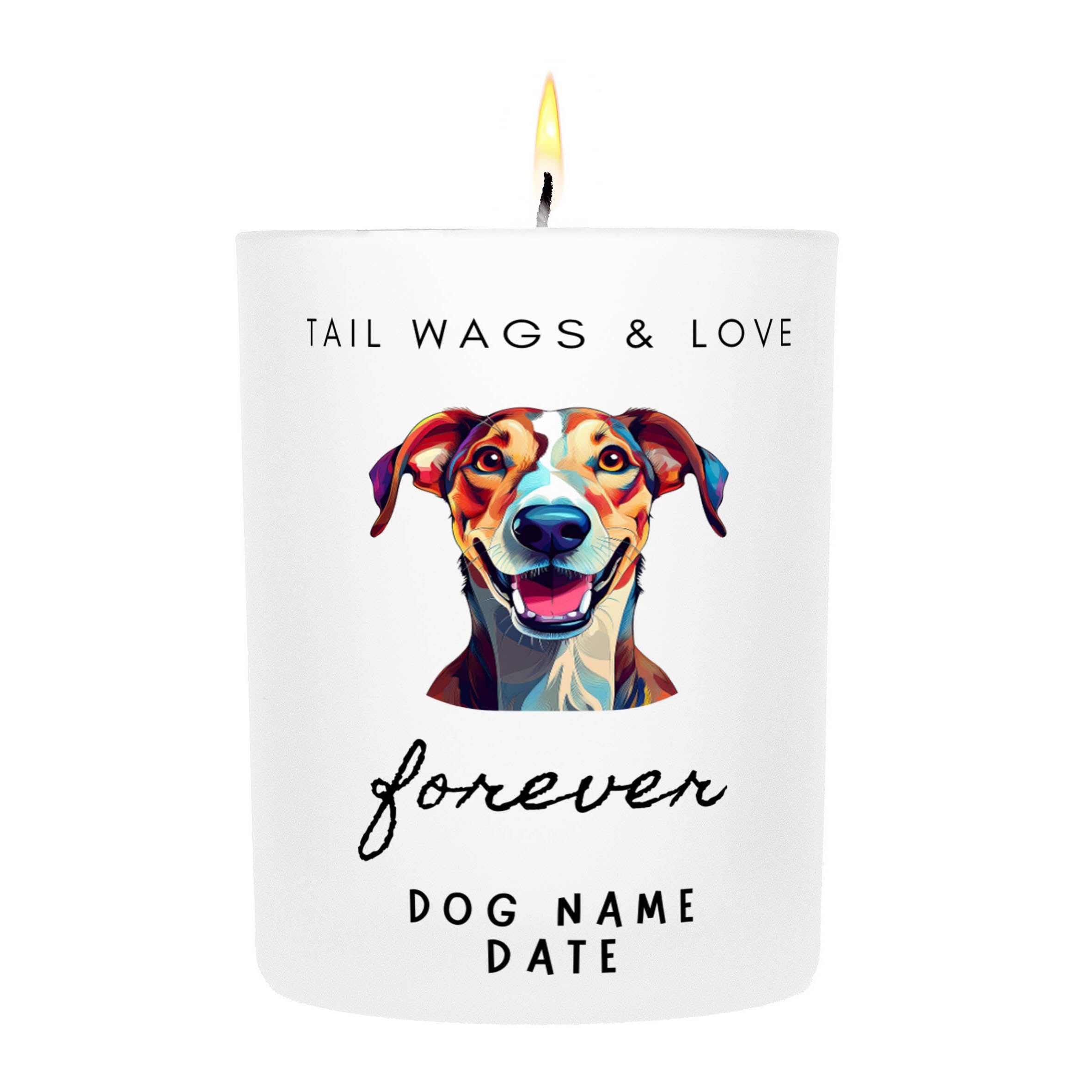 GREYHOUND   Tail Wags & Love Custom Candle