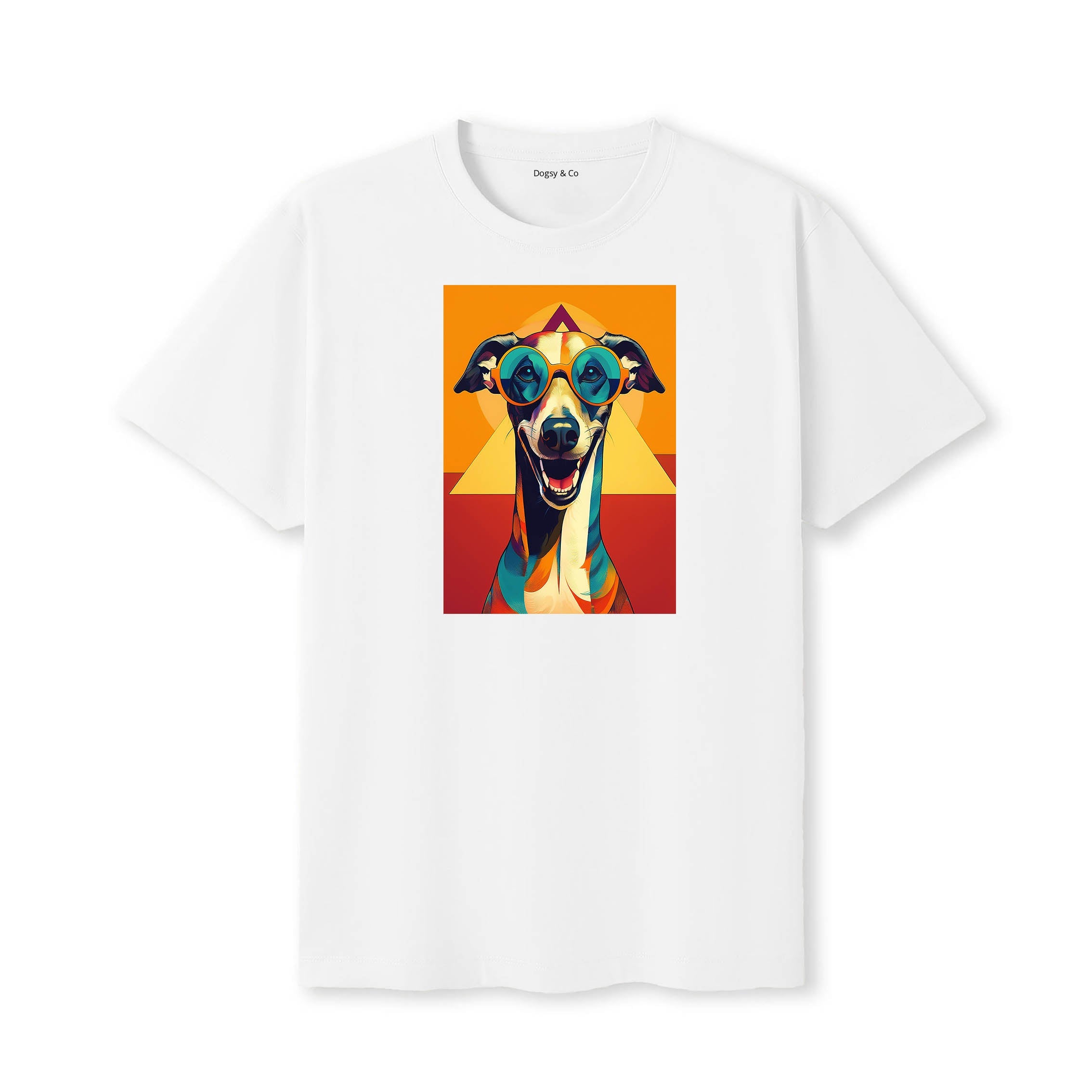 Greyhound Sunnies Dog T-Shirt White