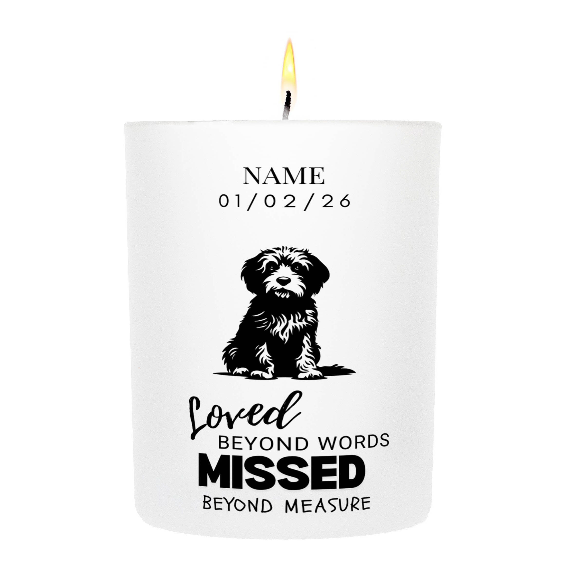 Groodle – Loved Beyond Words, Missed Beyond Measure Custom Candle