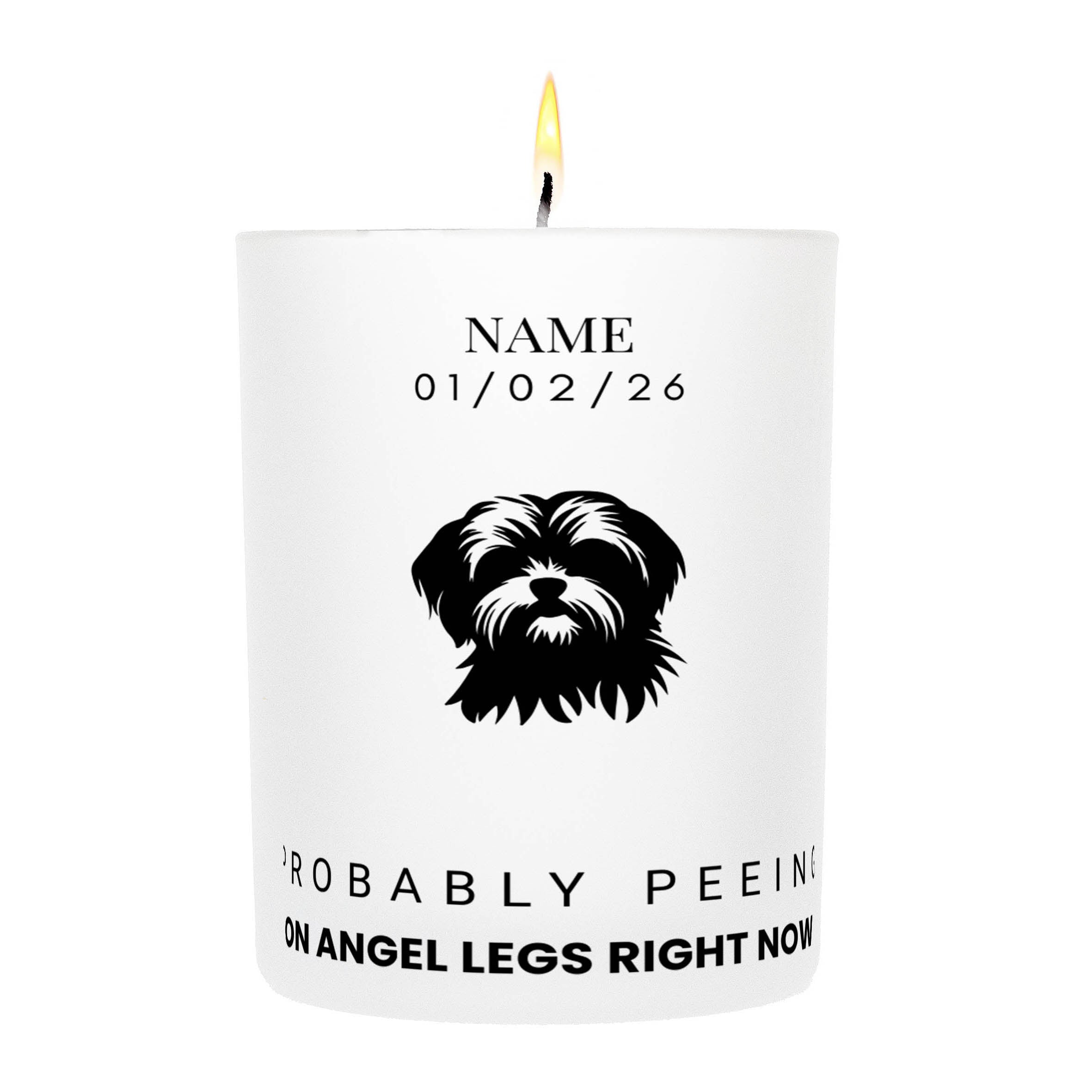 Havanese – Probably Peeing on Angel Legs Right Now Custom Candle