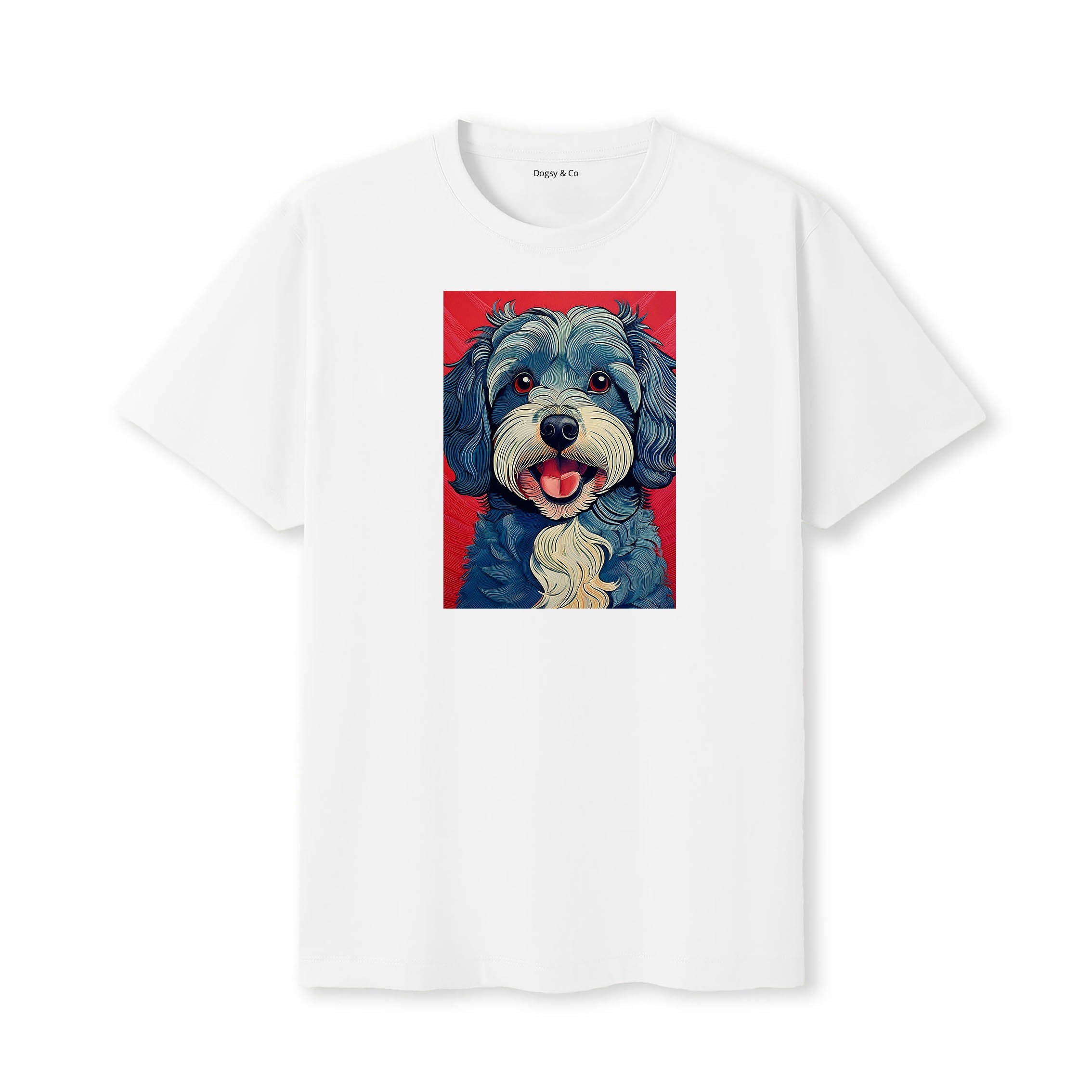 Havanese Hokusai Dog Portrait T-Shirt White