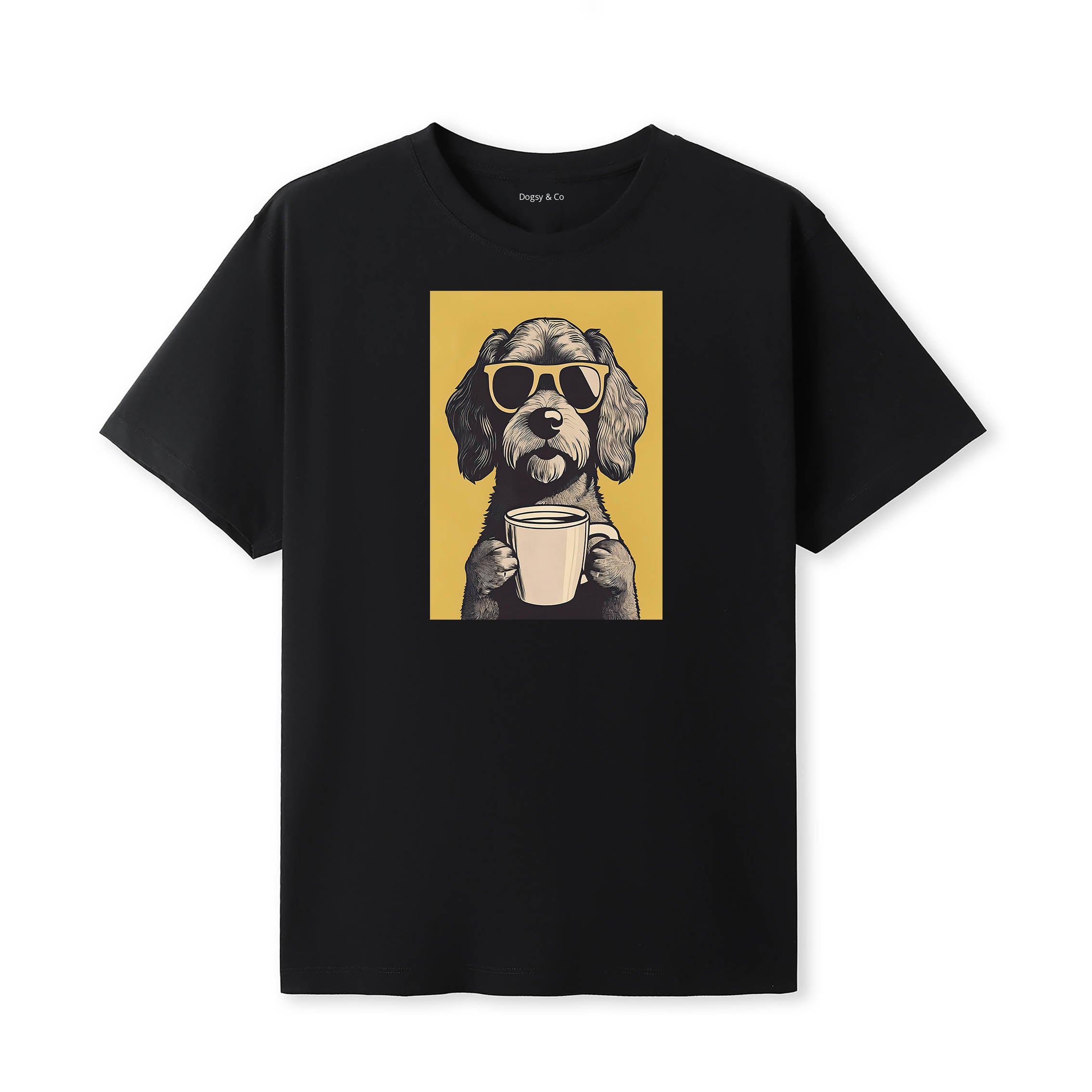 Havapoo Coffee Dog T-Shirt Black