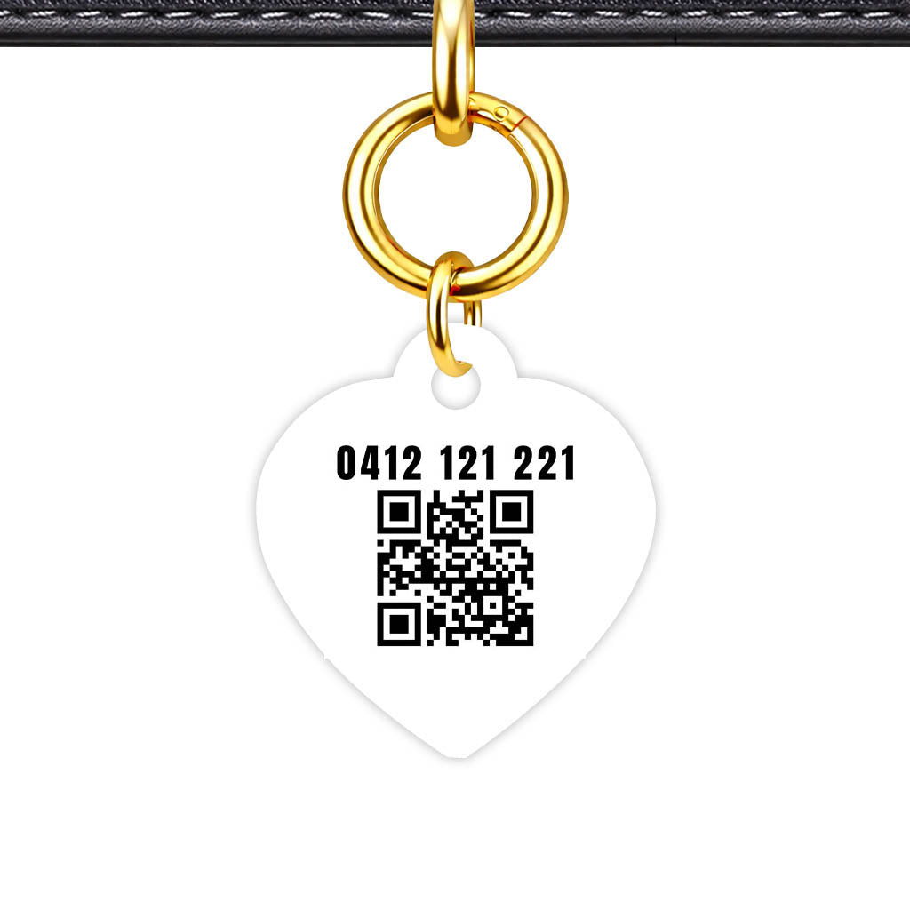 Avocado Heaven Heart Shape QR Smart Pet ID Tag - Back View