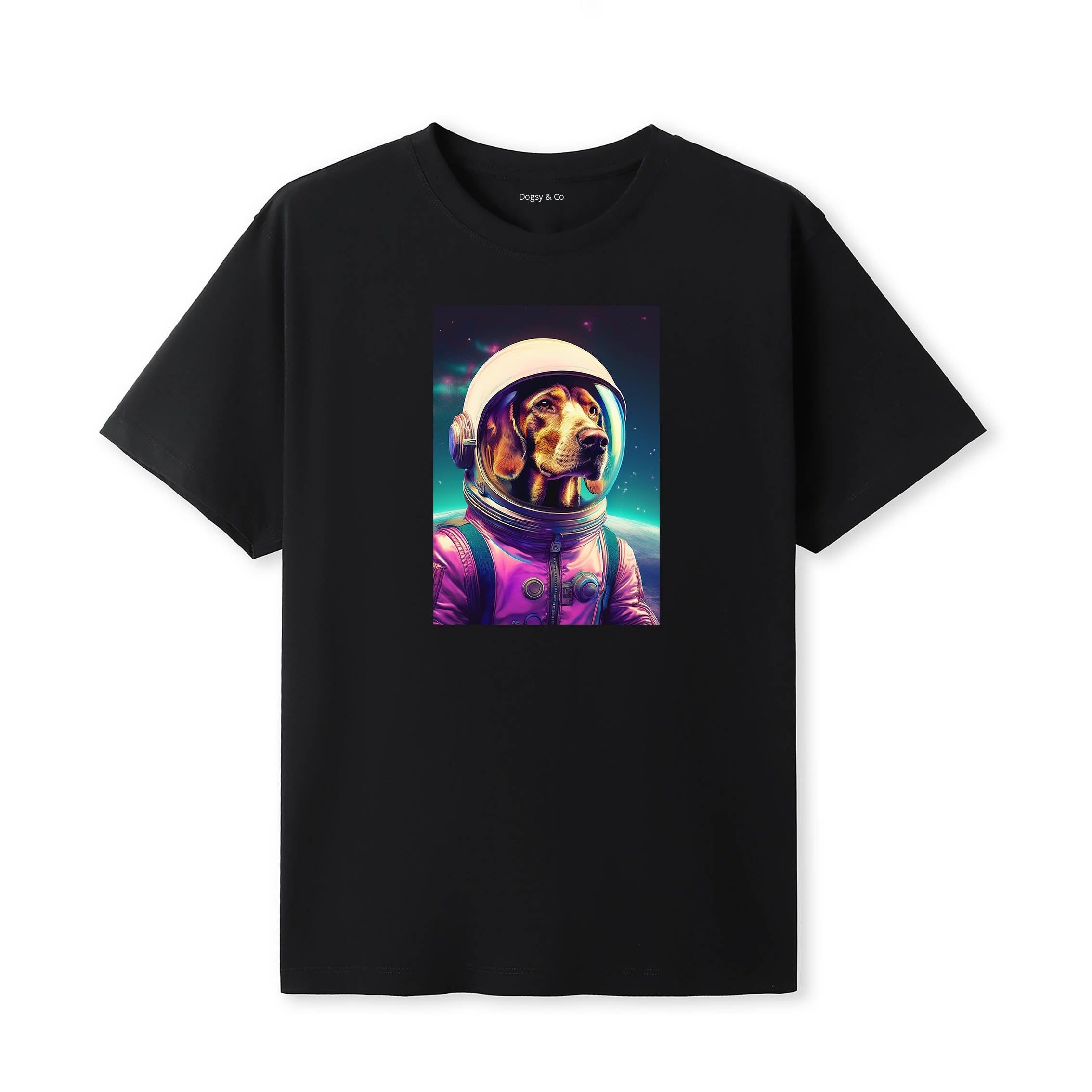 Hungarian Vizsla Space Dogs T-Shirt colourful astronaut dog artwork in a retro space design