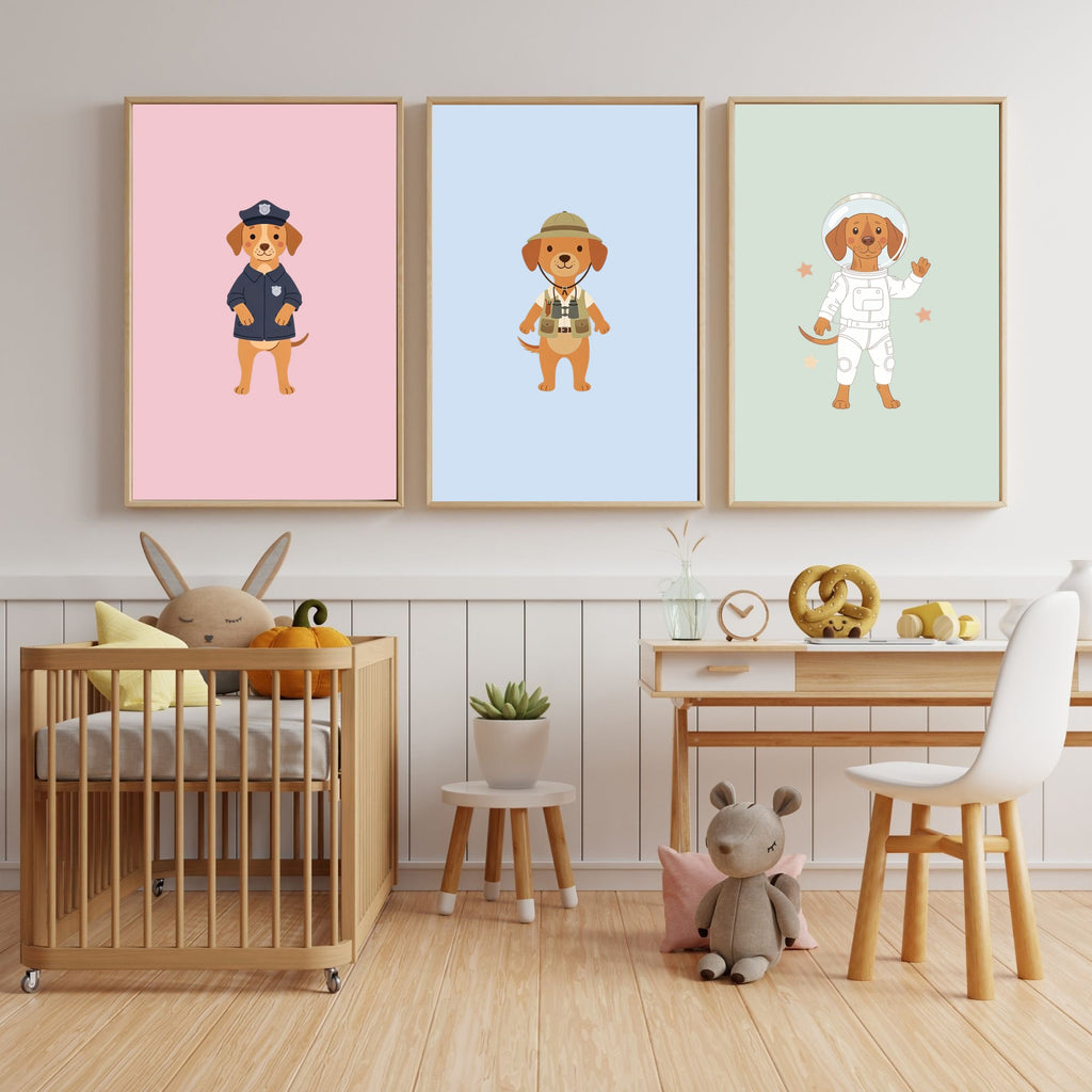 Hungarian Vizsla Kids Nursery Wall Art Print Bundle — 22 Dog Costume Designs, 5 Colours, 6 Print Sizes | Digital Download