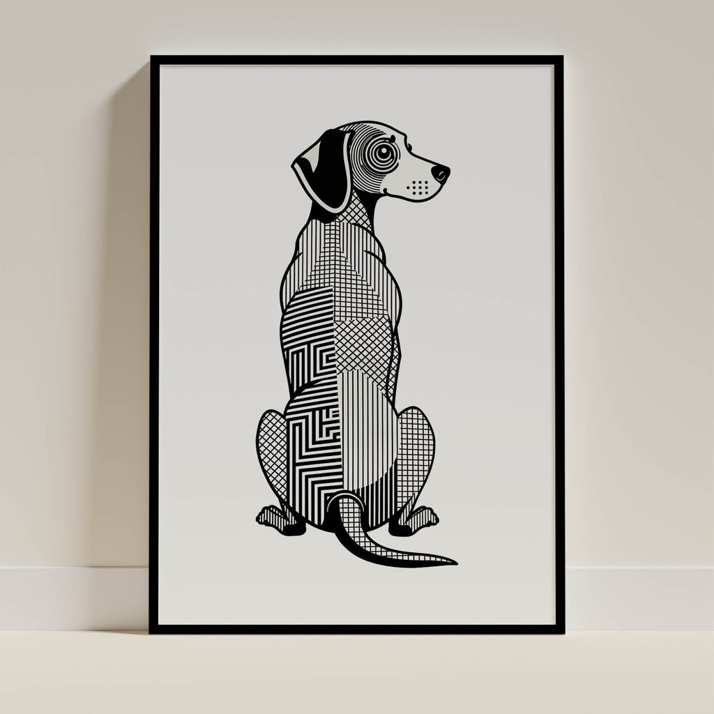 Hungarian Vizsla Geometric Line Art mockup