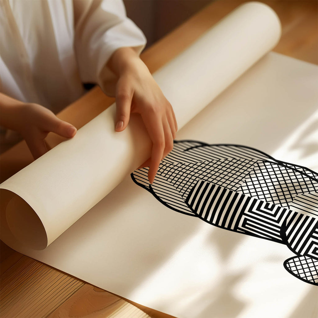 Hungarian Vizsla Geometric Line Art mockup