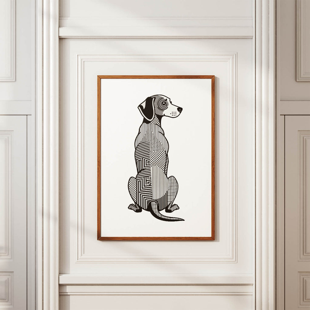 Hungarian Vizsla Geometric Line Art mockup