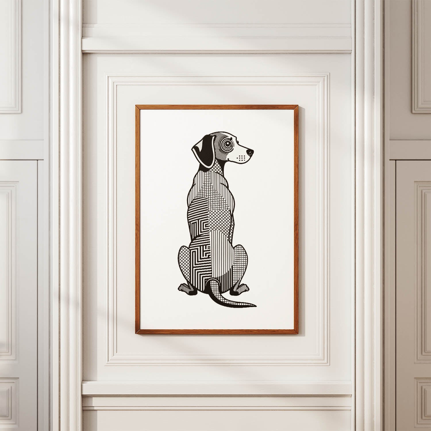 Hungarian Vizsla Geometric Line Art mockup
