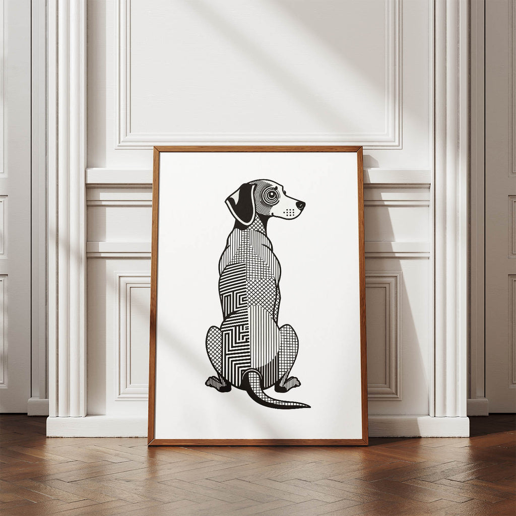 Hungarian Vizsla Geometric Line Art mockup