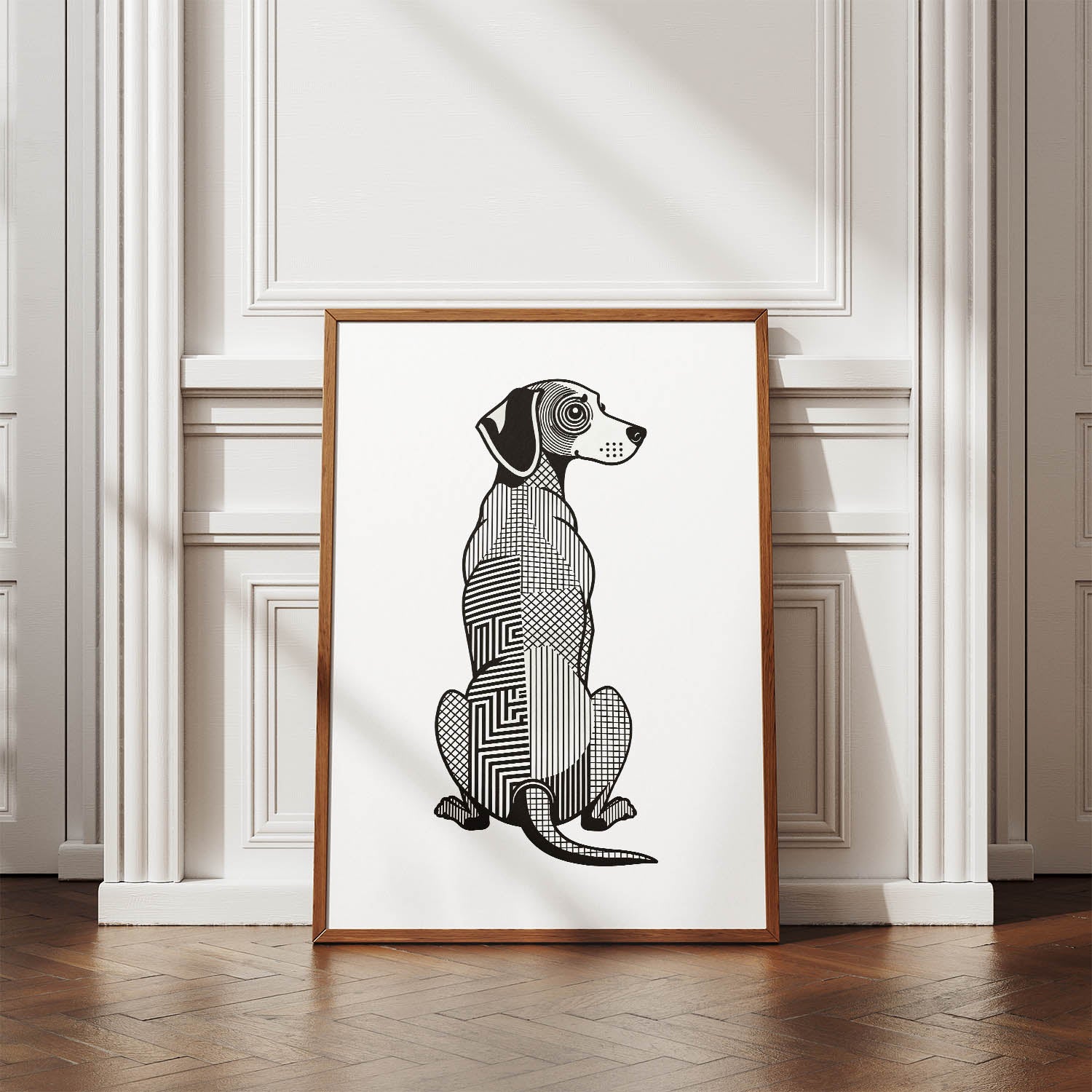 Hungarian Vizsla Geometric Line Art mockup