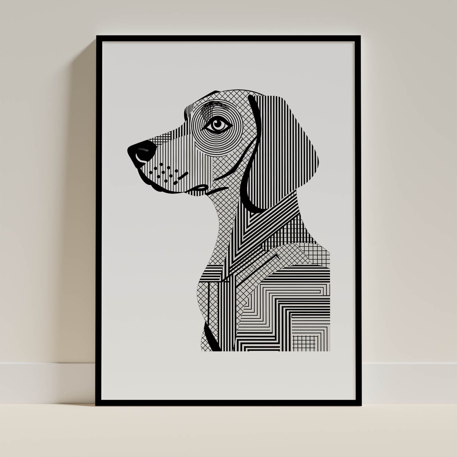 Hungarian Vizsla Geometric Line Art mockup