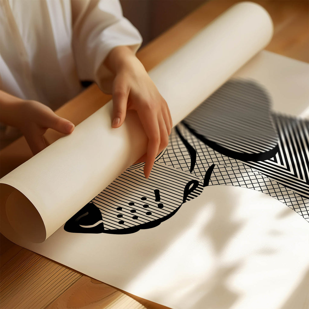 Hungarian Vizsla Geometric Line Art mockup