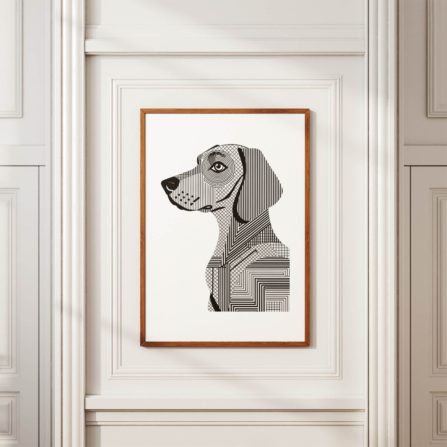 Hungarian Vizsla Geometric Line Art mockup