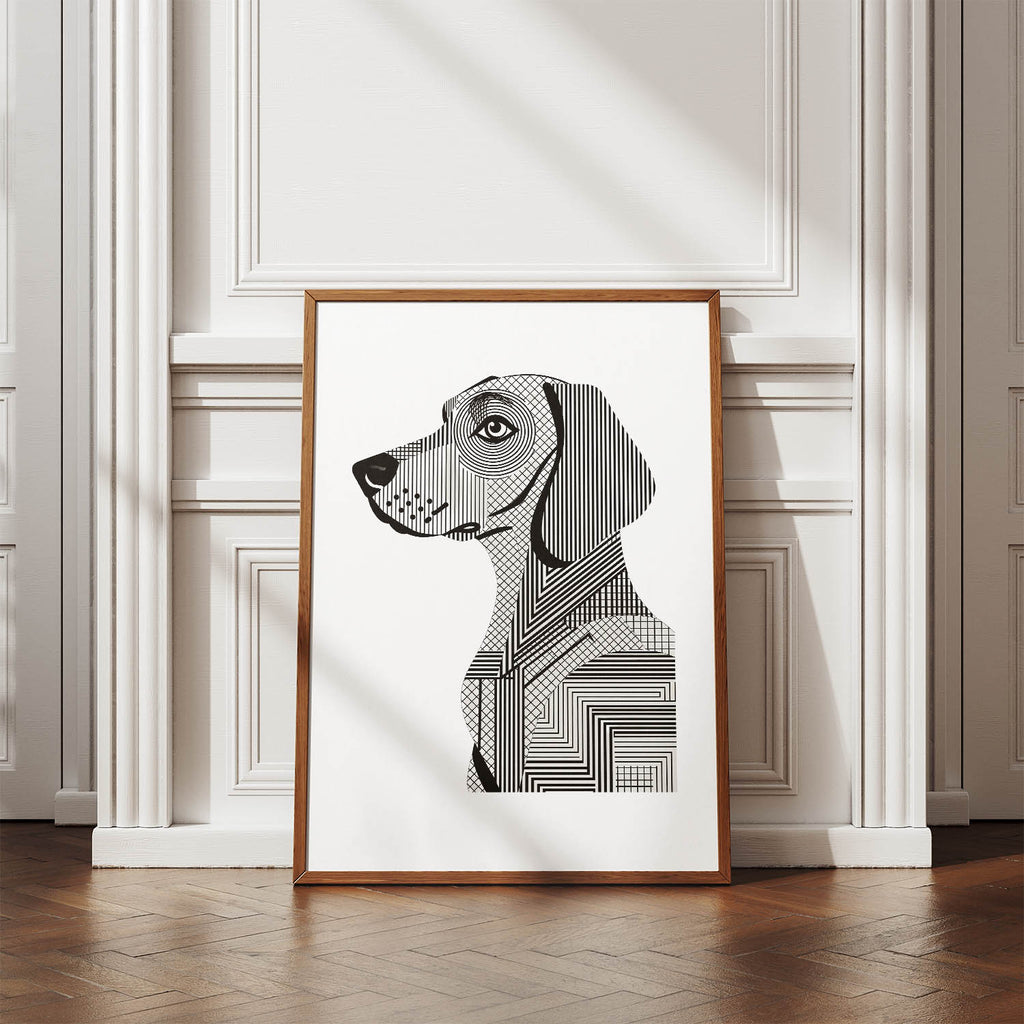 Hungarian Vizsla Geometric Line Art mockup