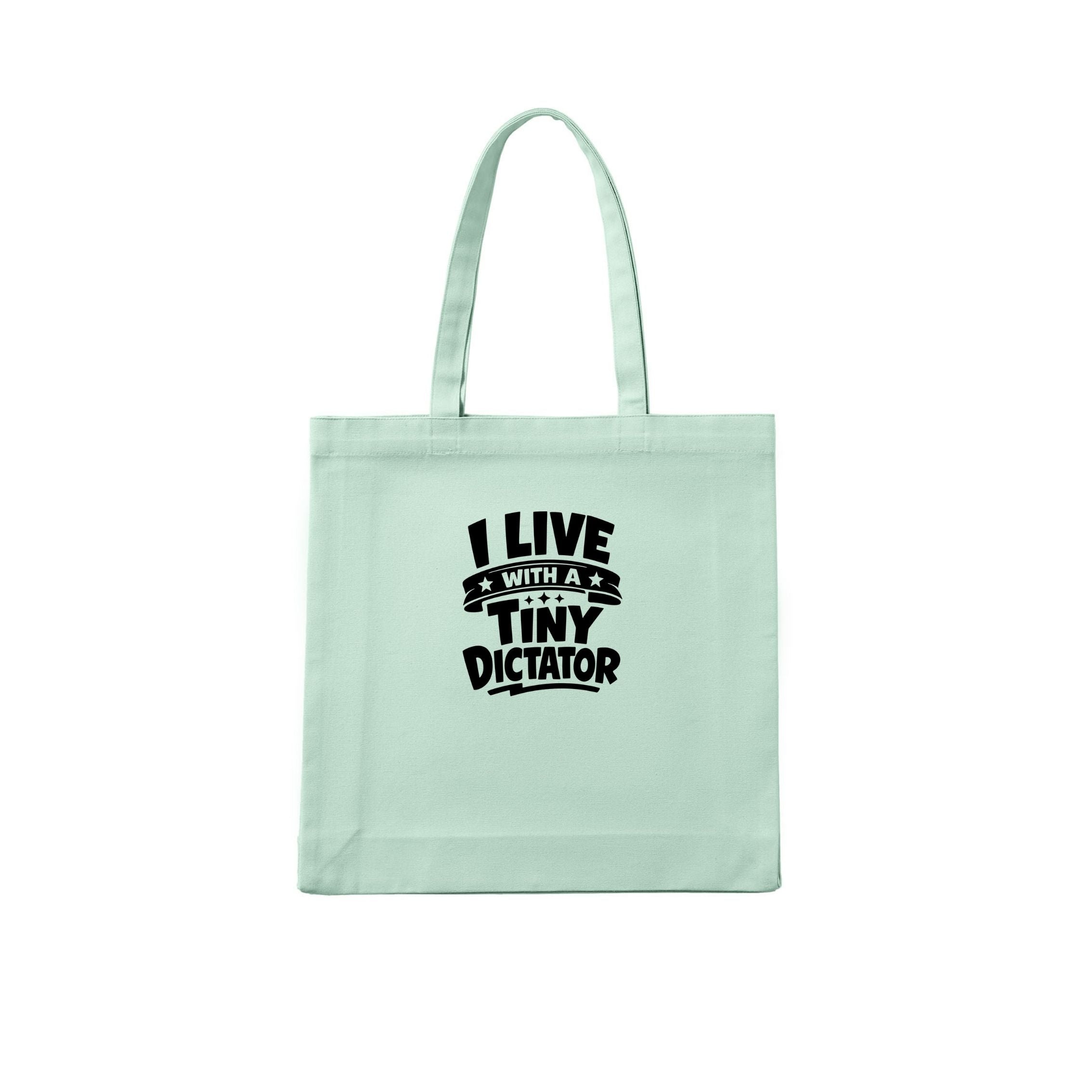 I Live With a Tiny Dictator Tote Bag - alternate view