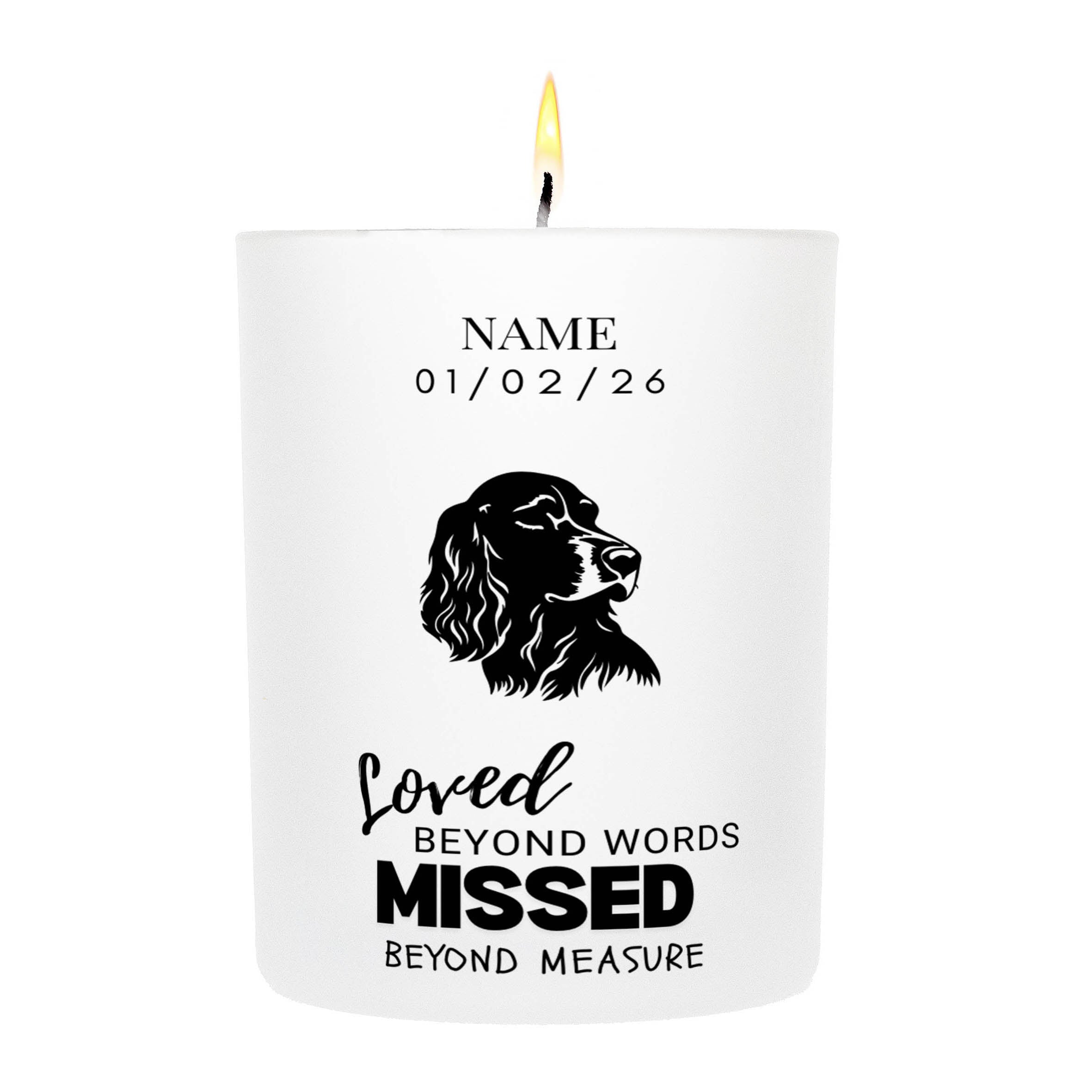 Irish Setter – Loved Beyond Words, Missed Beyond Measure Custom Candle